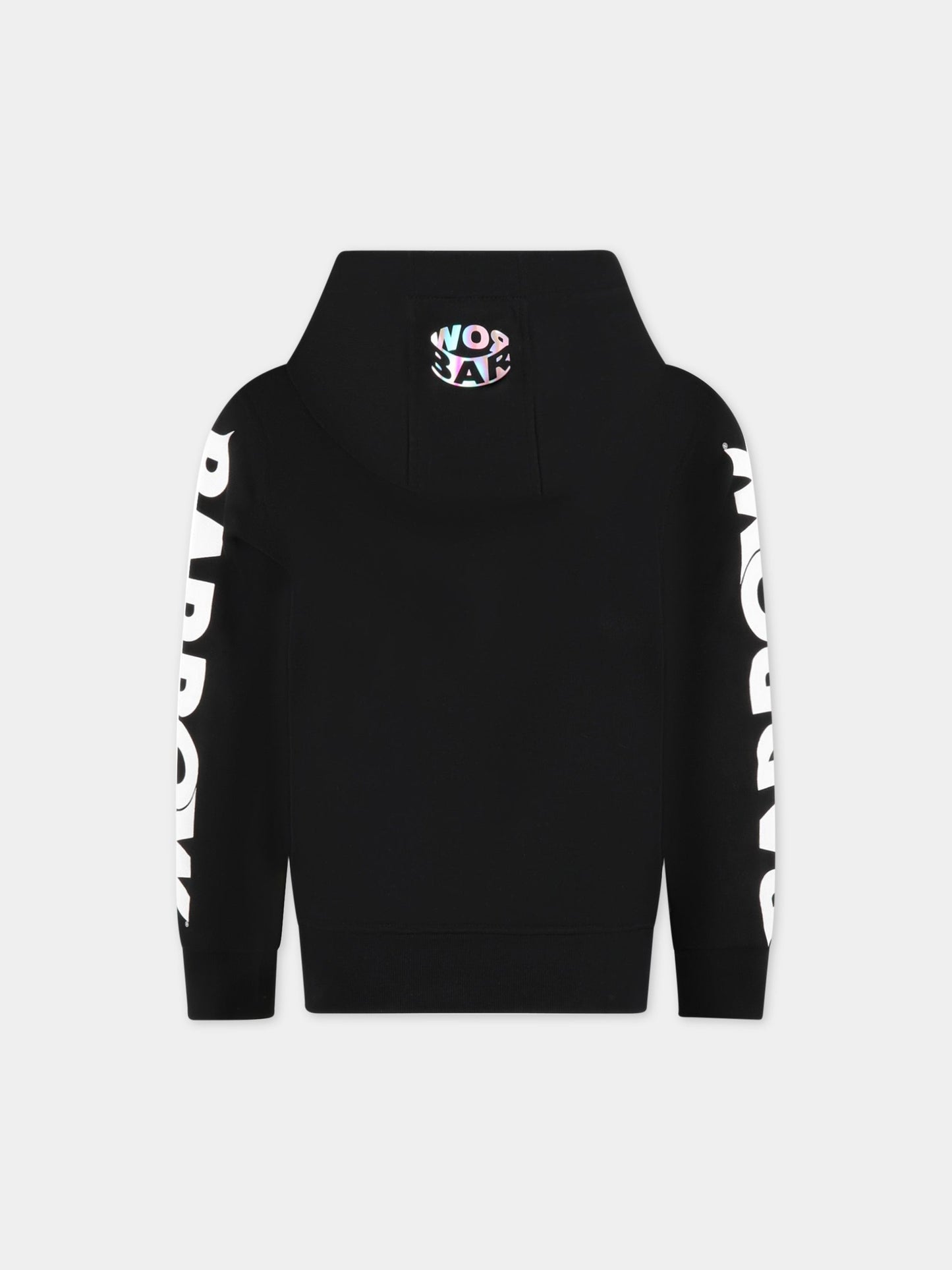 Felpa nera per bambini con logo bianco,Barrow,033044 110