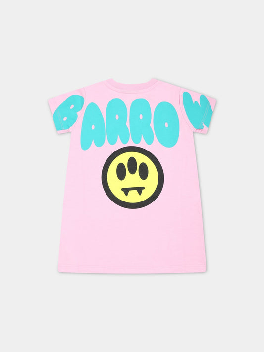 Vestito rosa per neonata con logo e iconico smile,Barrow,033120 042