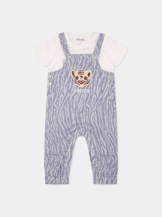 Completo multicolor per neonato con tigre e logo,Kenzo Kids,K98099 78P