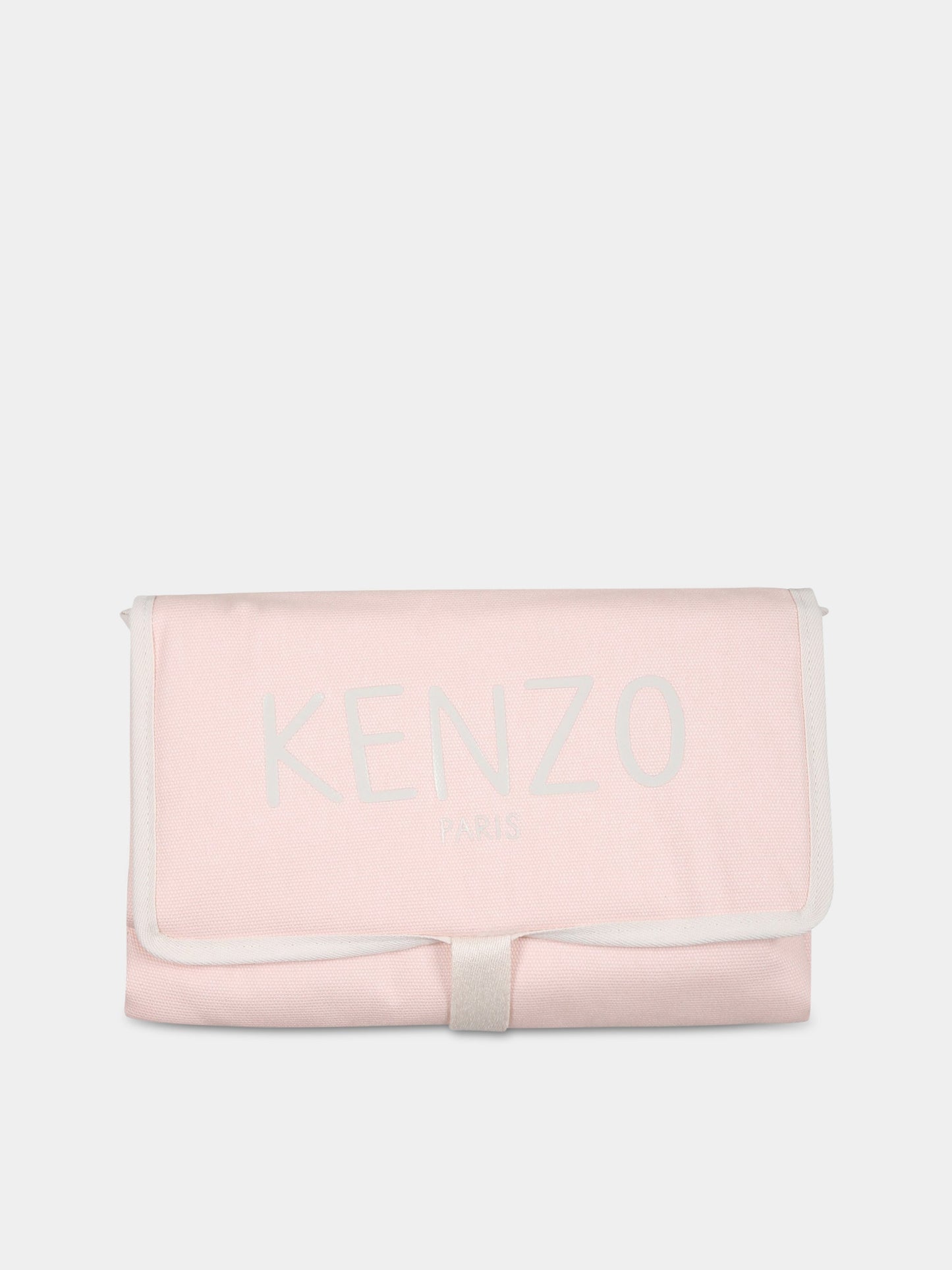 Borsa-mamma rosa per neonata con logo avorio,Kenzo Kids,K90094 453