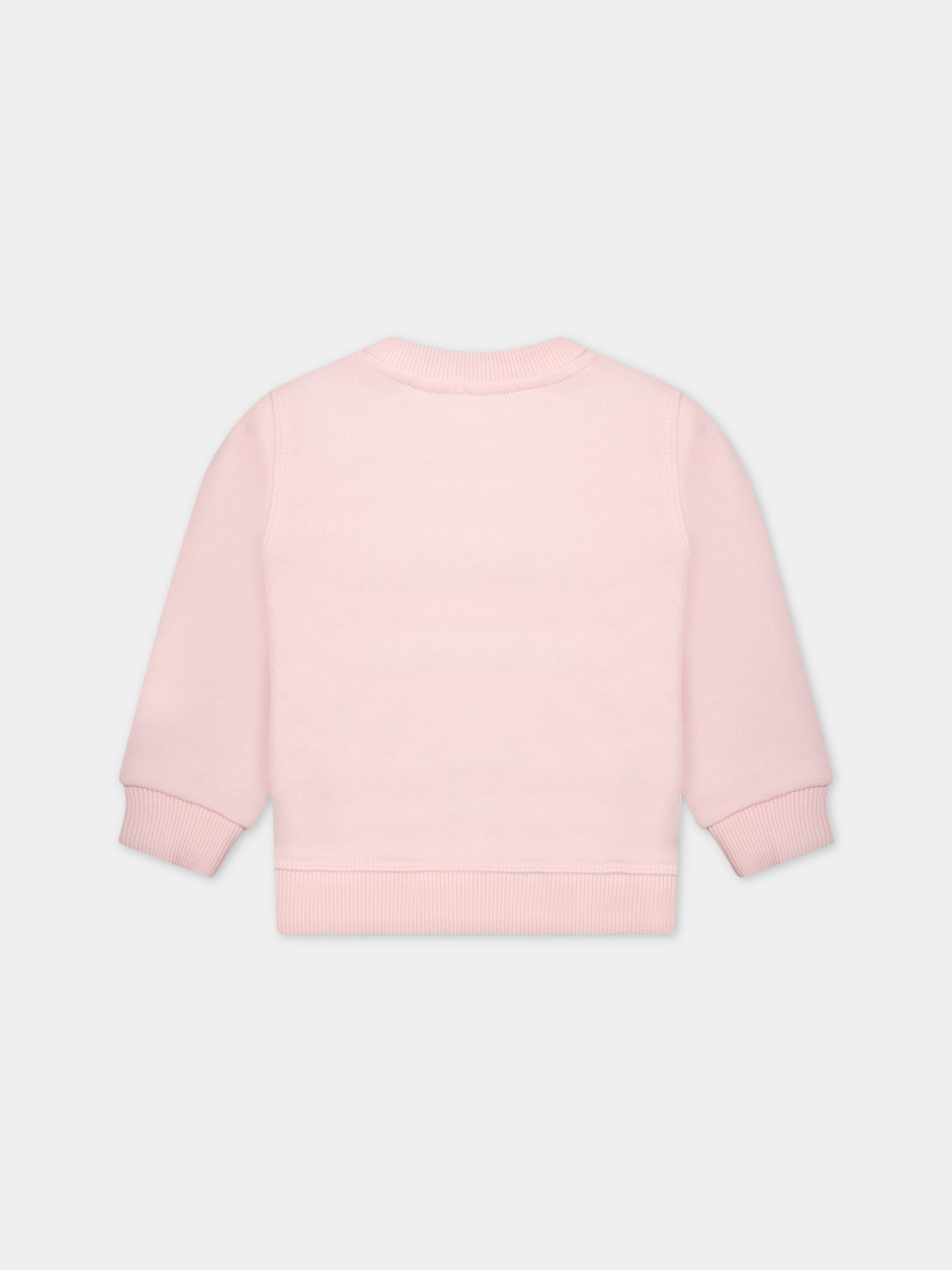 Felpa rosa per neonata con iconica tigre,Kenzo Kids,K05453 44D