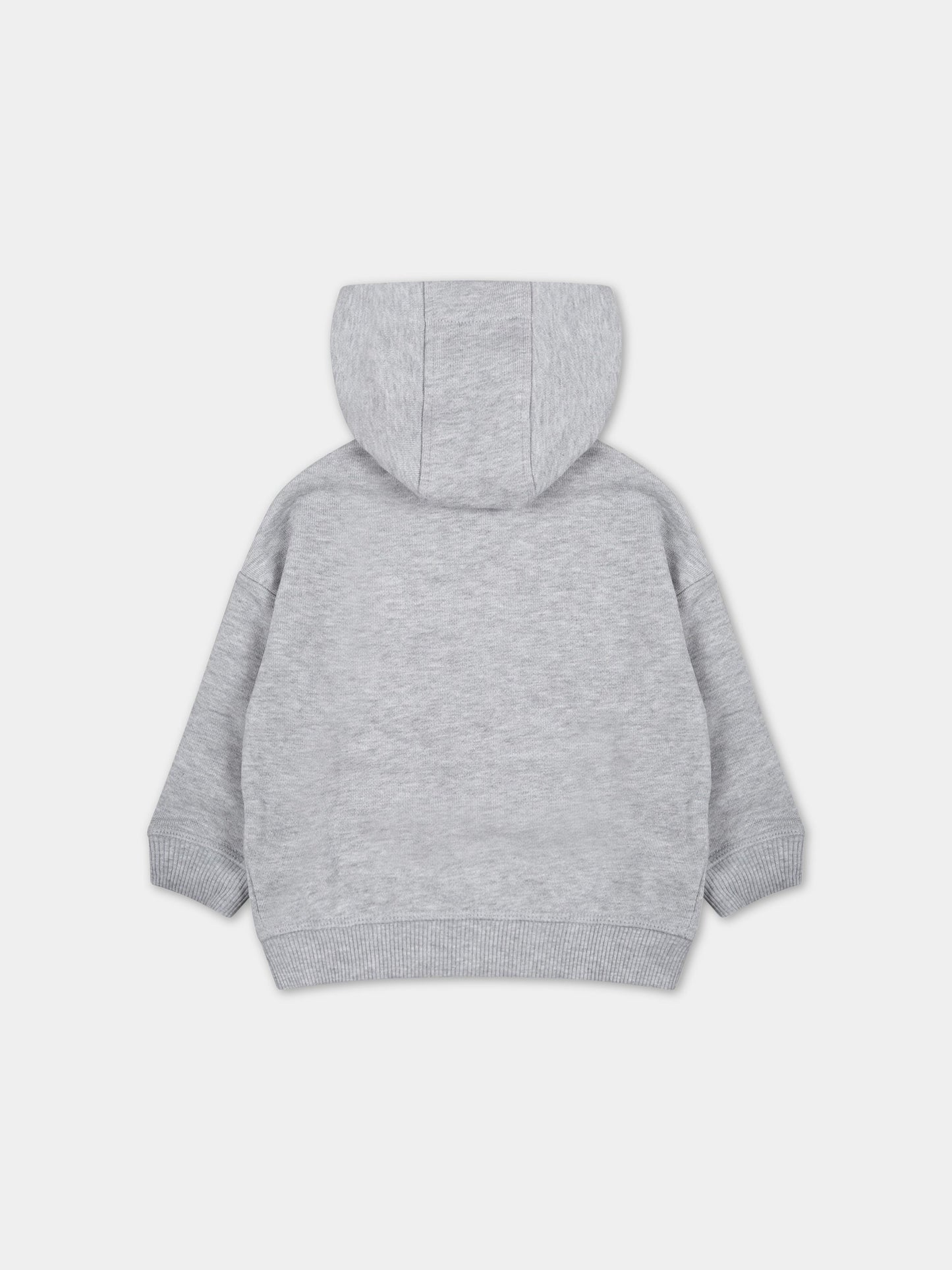 Felpa grigia per neonata con logo multicolor,Kenzo Kids,K05490 A41
