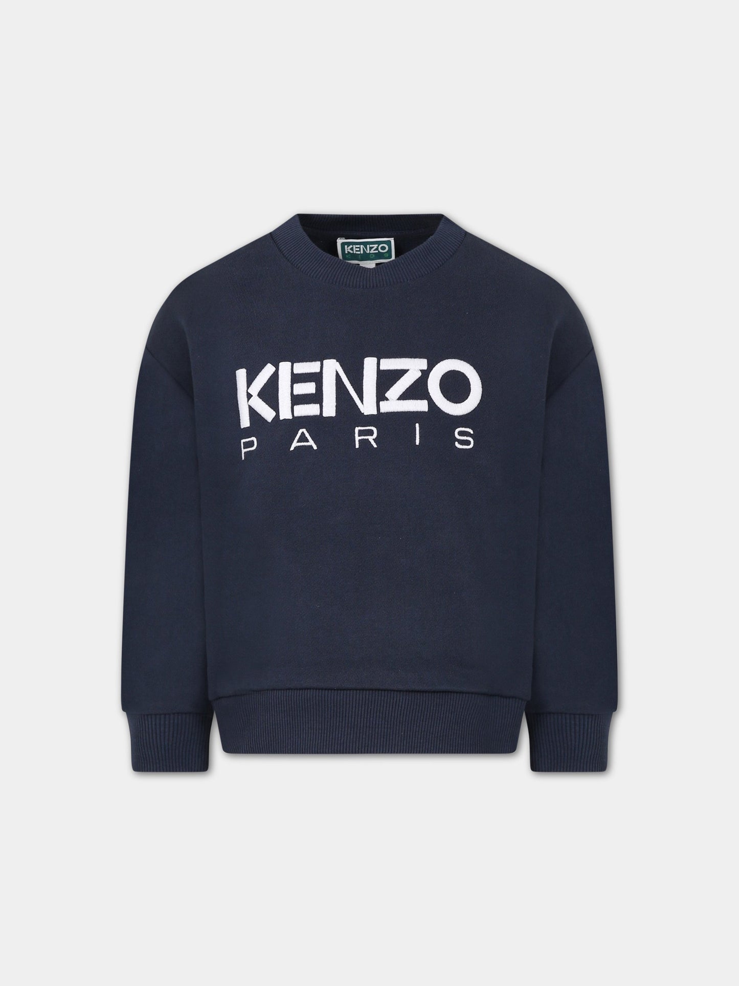 Felpa blu per bambino con  logo,Kenzo Kids,K25774 857
