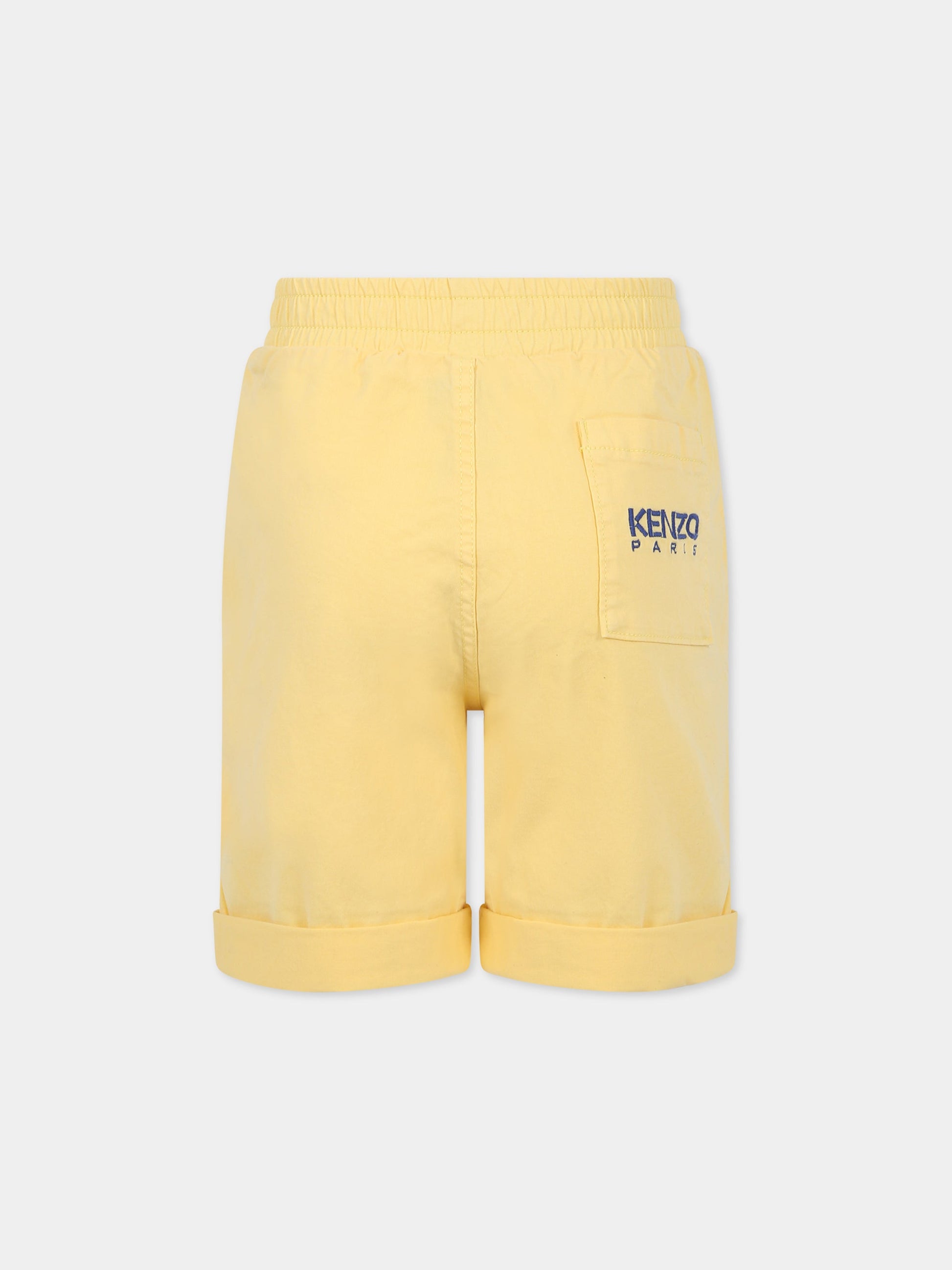 Shorts giallo per bambino con logo,Kenzo Kids,K24298 524