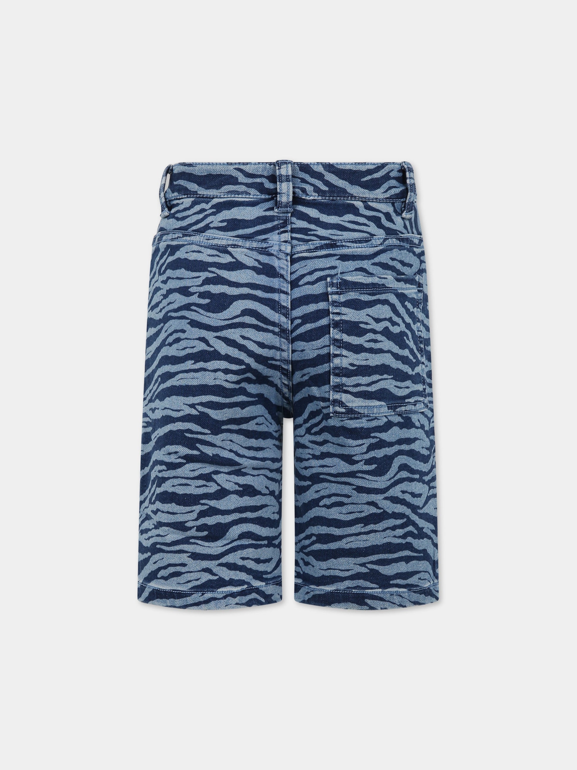 Short blu per bambino con logo,Kenzo Kids,K24309 805
