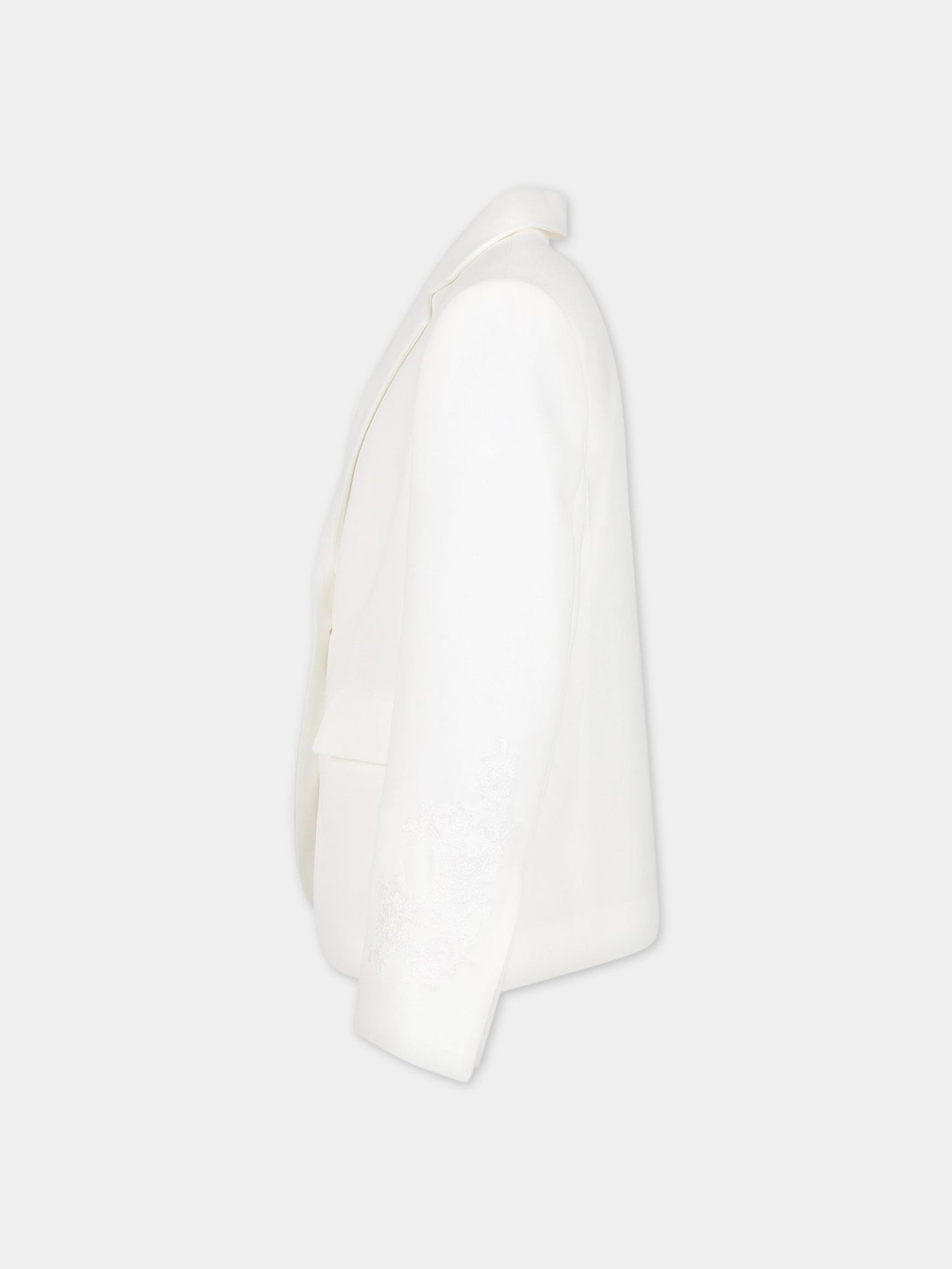 Giacca bianca per bambina con ricami,Ermanno Scervino Junior,SFGC008 GA39 0005