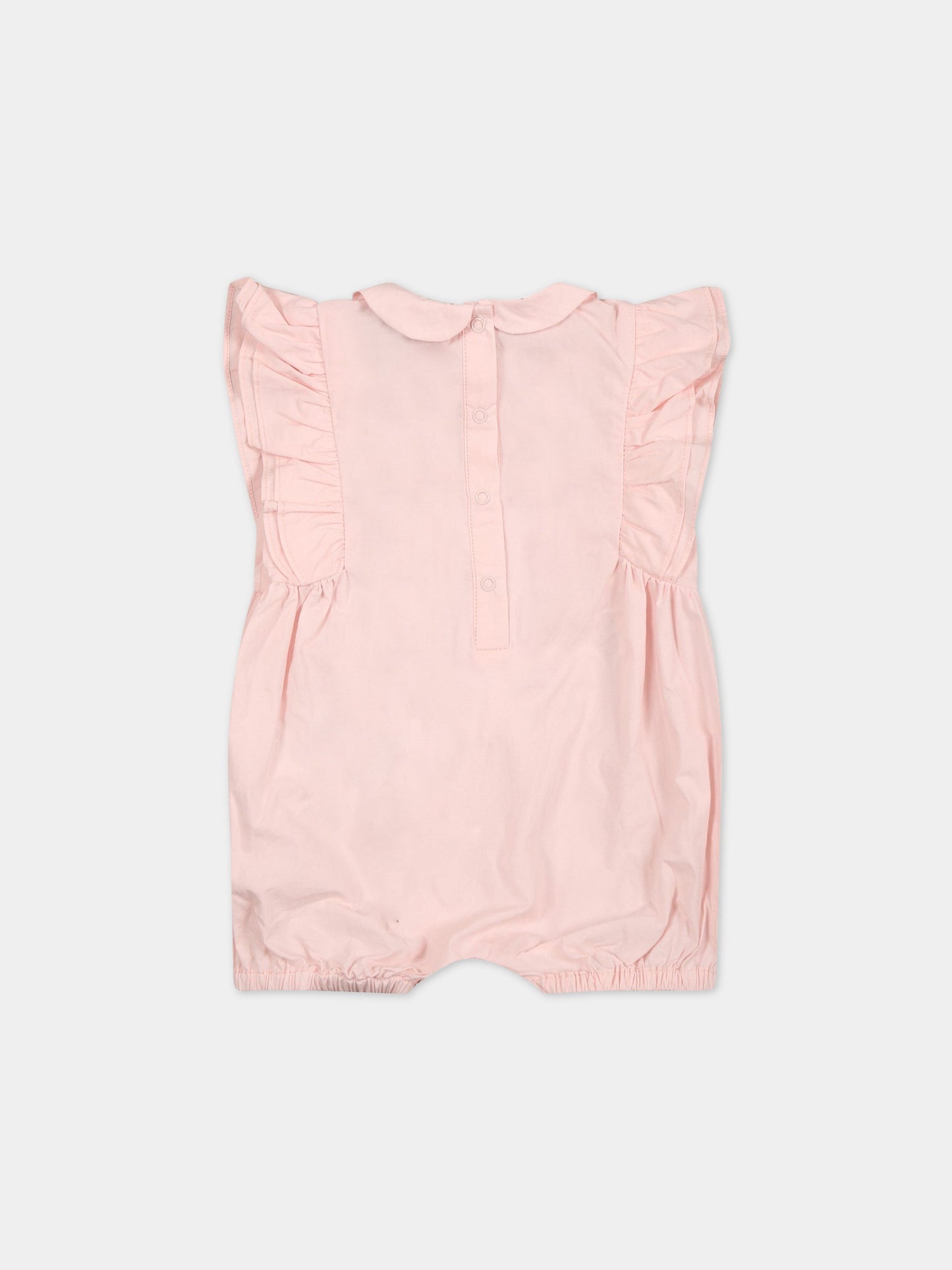 Pagliaccetto rosa per neonata con logo,Ermanno Scervino Junior,SNTU004C CA272 C001