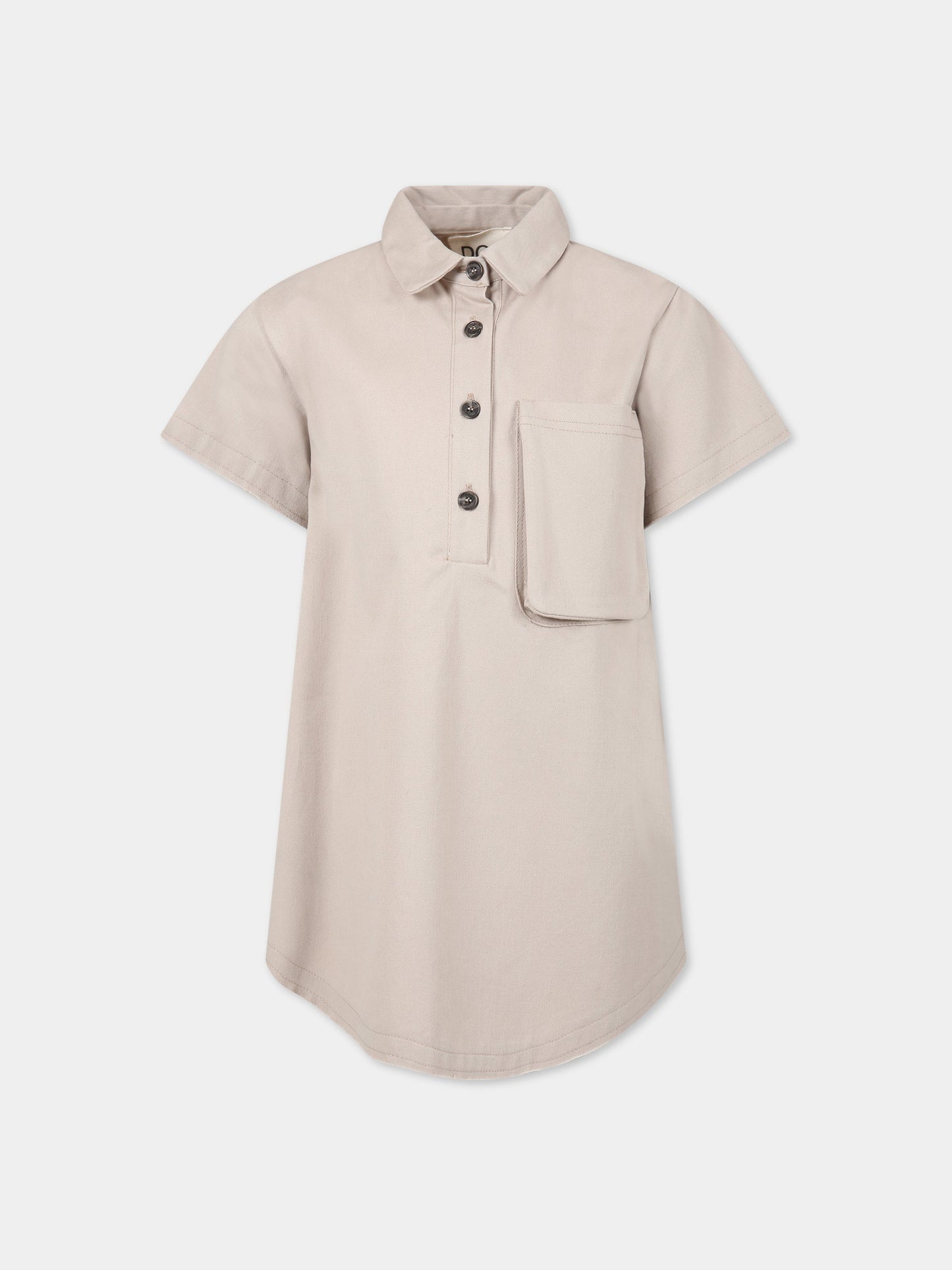 Vestito beige per bambina con logo,Douuod Kids,DS1A81 G0073 114