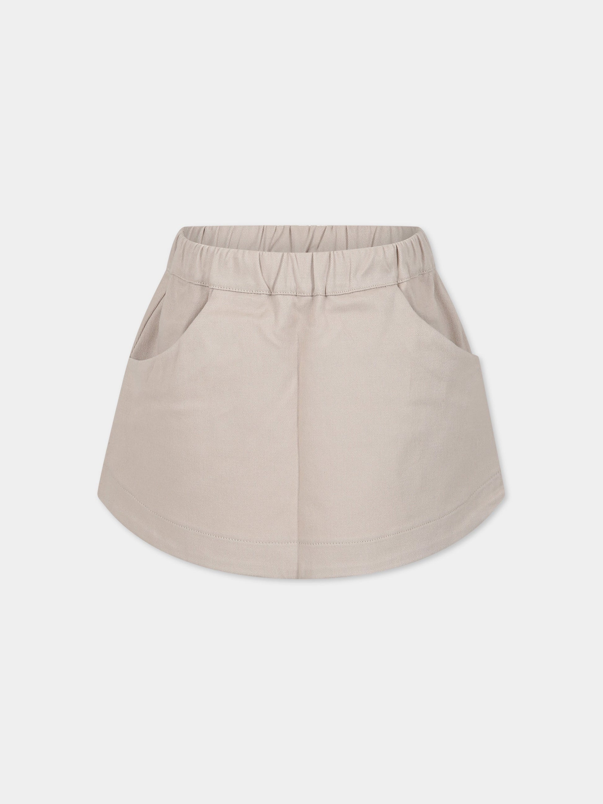 Gonna casual beige per bambina,Douuod Kids,DS7A21 G0073 114