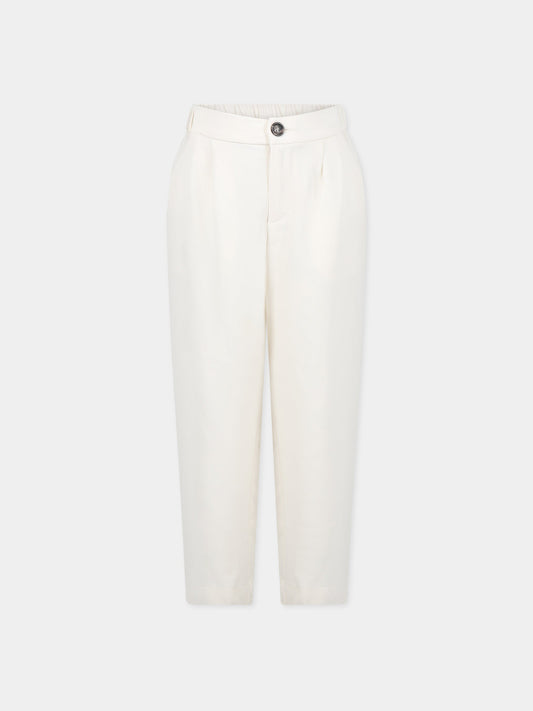 Pantaloni bianco per bambina,Douuod Kids,DS6R10 K0118 106
