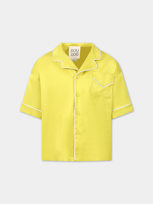 Camicia gialla per bambina,Douuod Kids,DS5P41 S0104 204