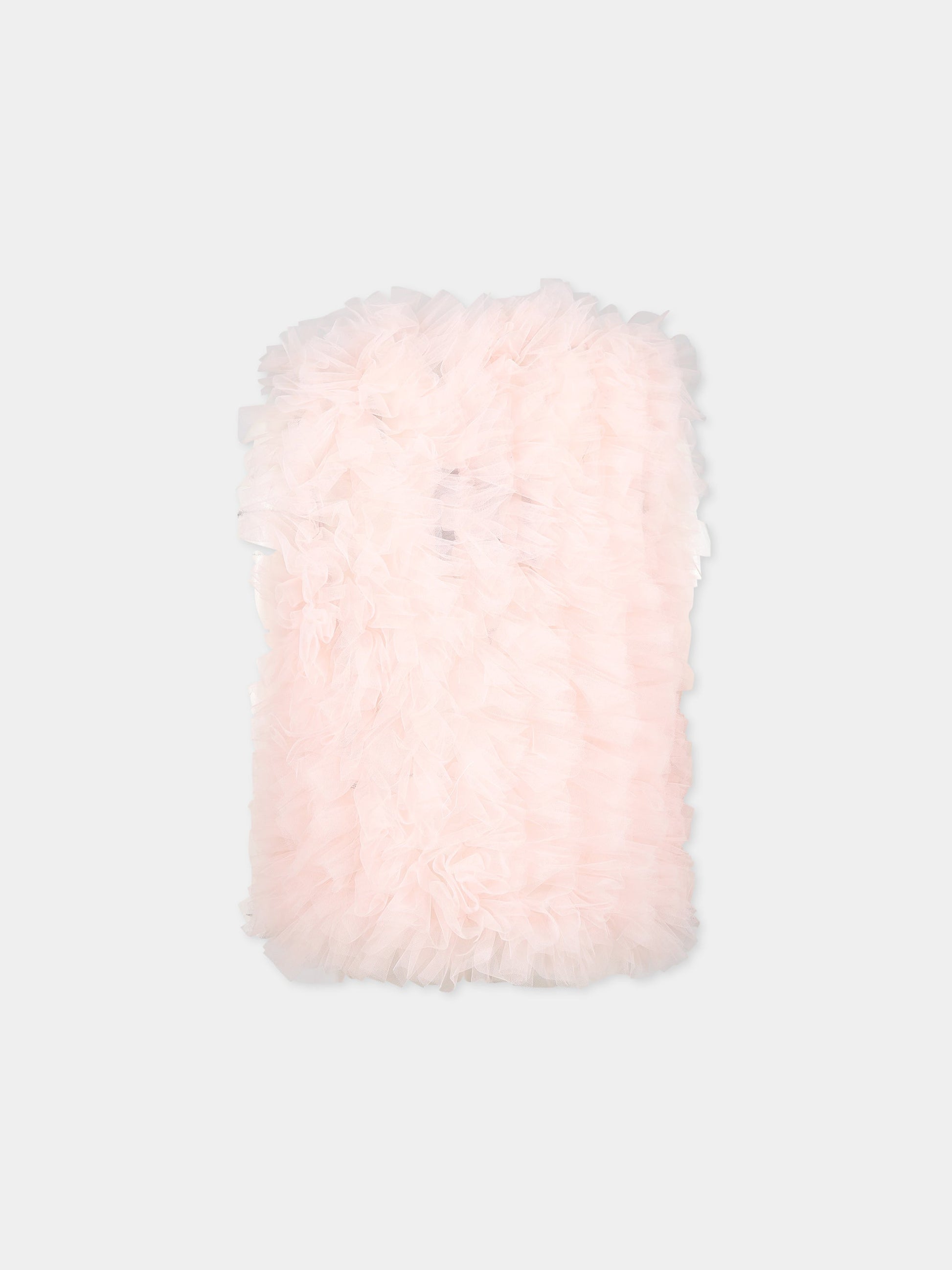 Gilet rosa per bambina con rouches,Douuod Kids,DS2A12 T0048 500