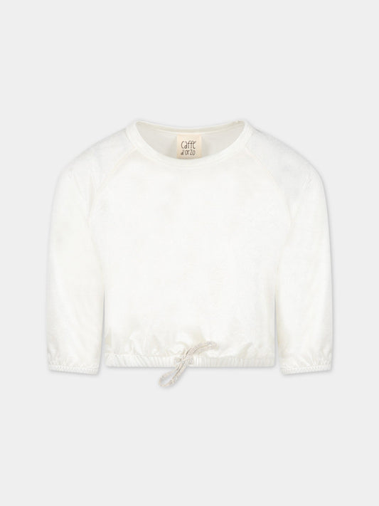 Felpa avorio per bambina,Caffe' D'orzo,ZS4A50 K0134 101