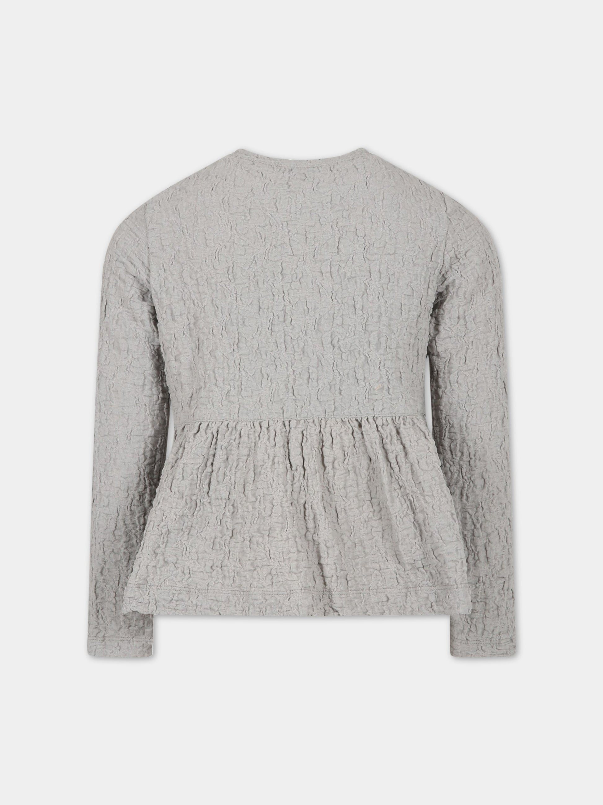 Camicia grigia per bambina con rouches,Caffe' D'orzo,ZS4A10 J0271 900