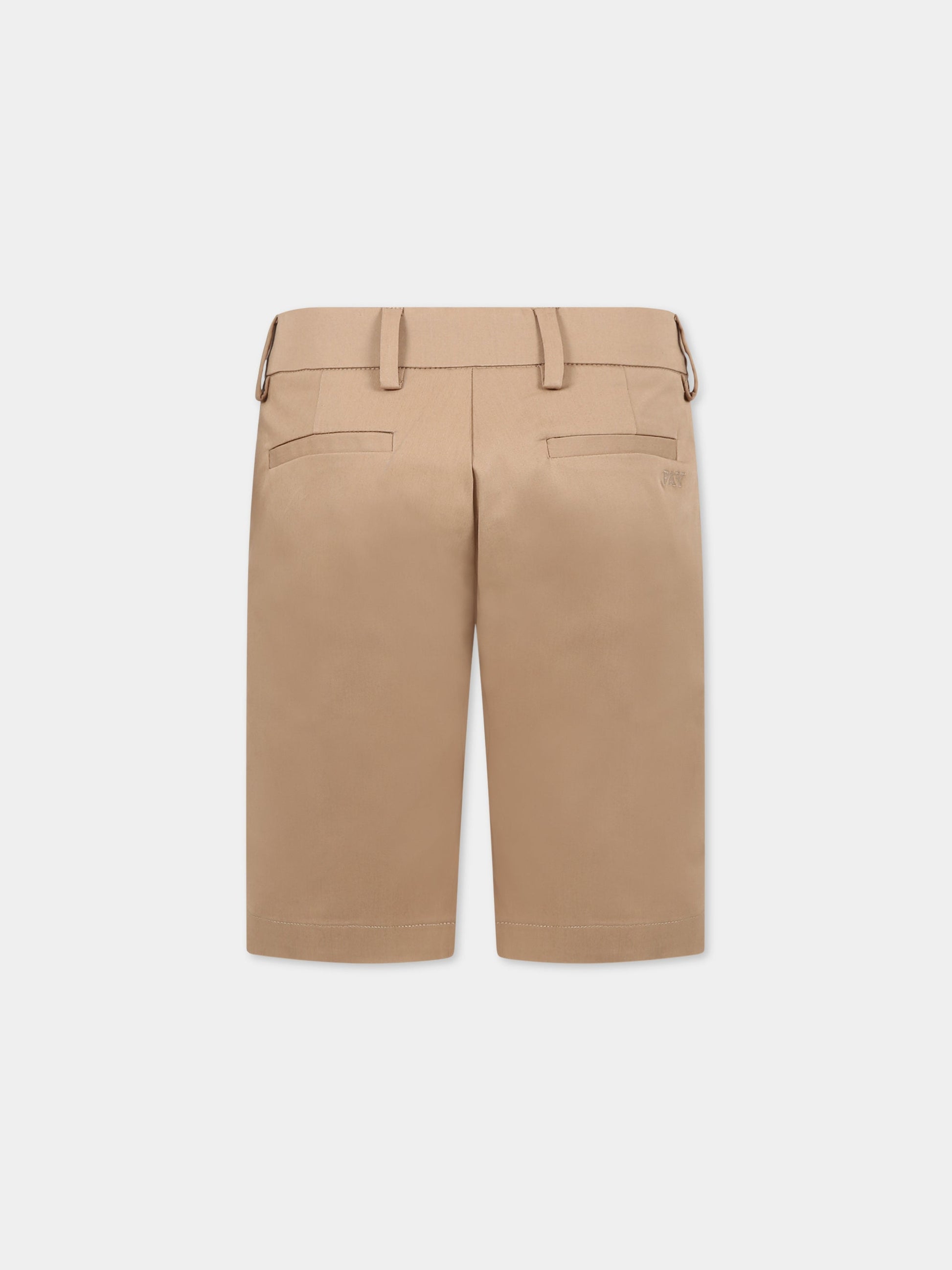 Shorts beige per bambino con logo,Fay Kids,FS6P39 G0019 112
