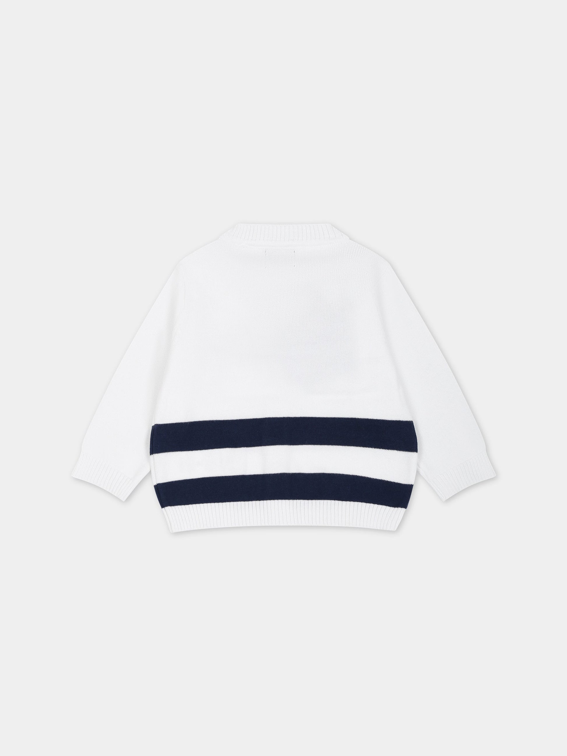 Cardigan bianco per neonato con logo,Fay Kids,FS9500 X0003 100BL