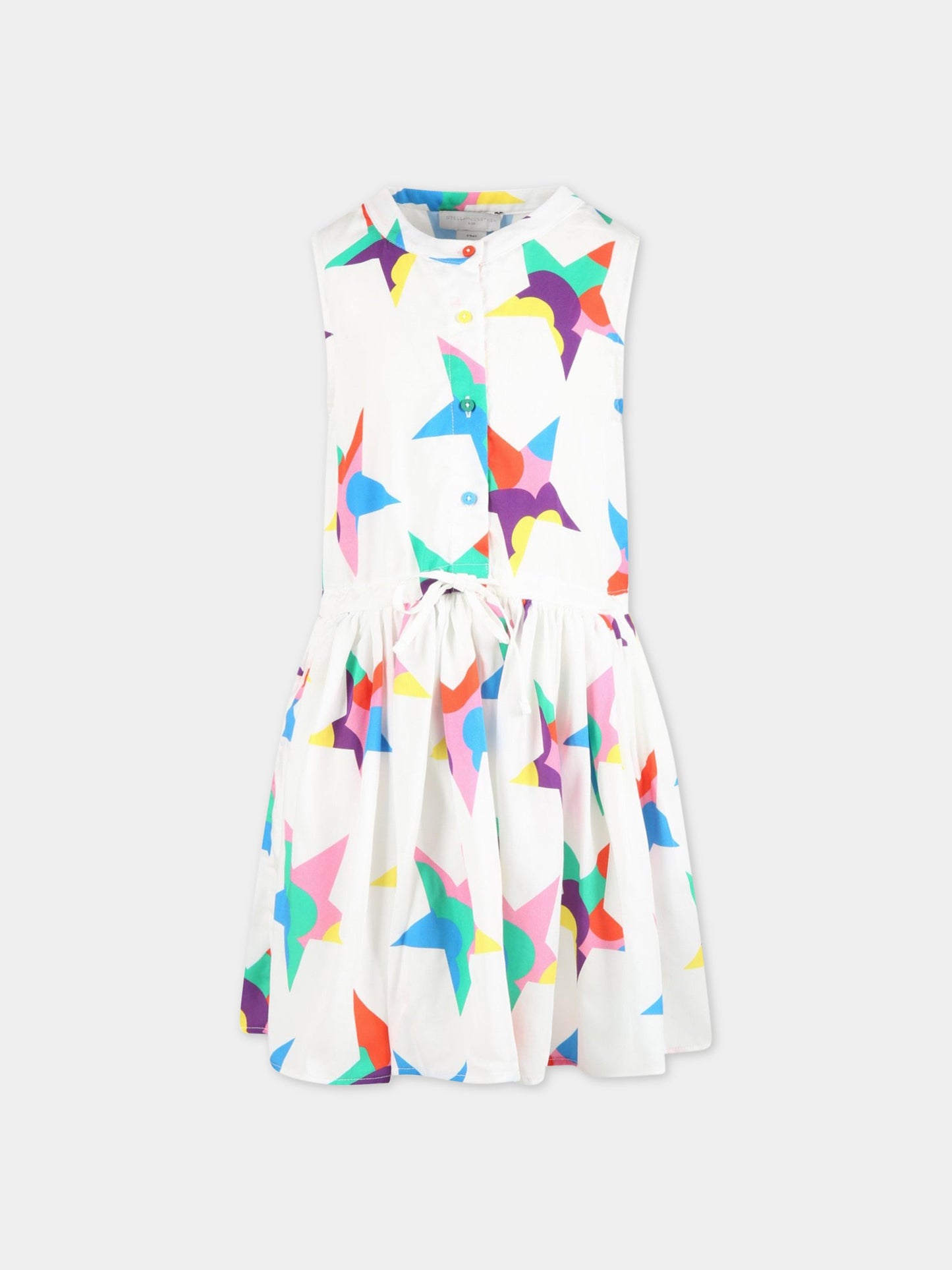 Vestito bianco per bambina con stelle,Stella Mccartney Kids,TS1C32 Z0894 100MC