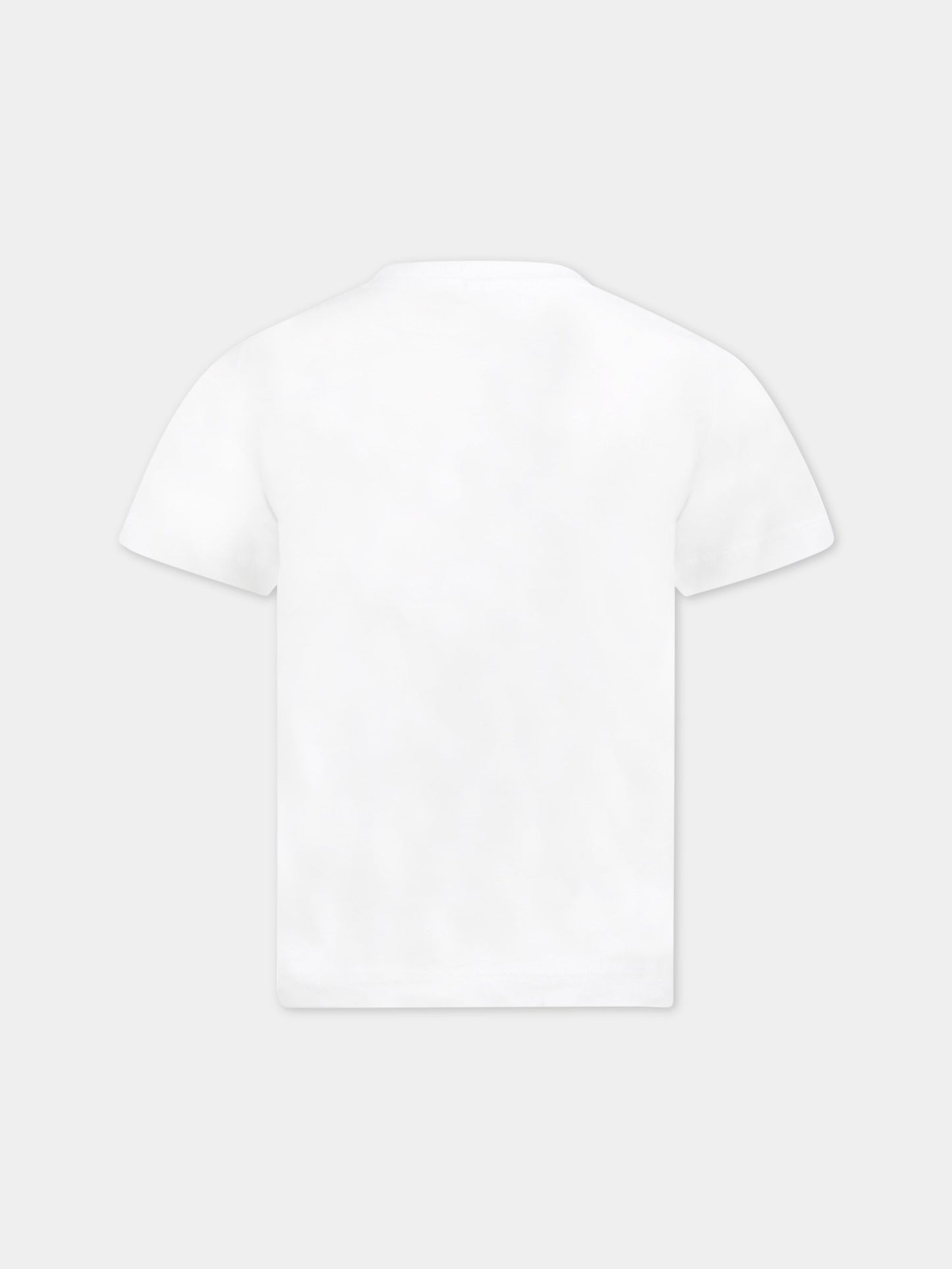 T-shirt bianca per bambino con scimpanzé,Stella Mccartney Kids,TS8S31 Z0434 100