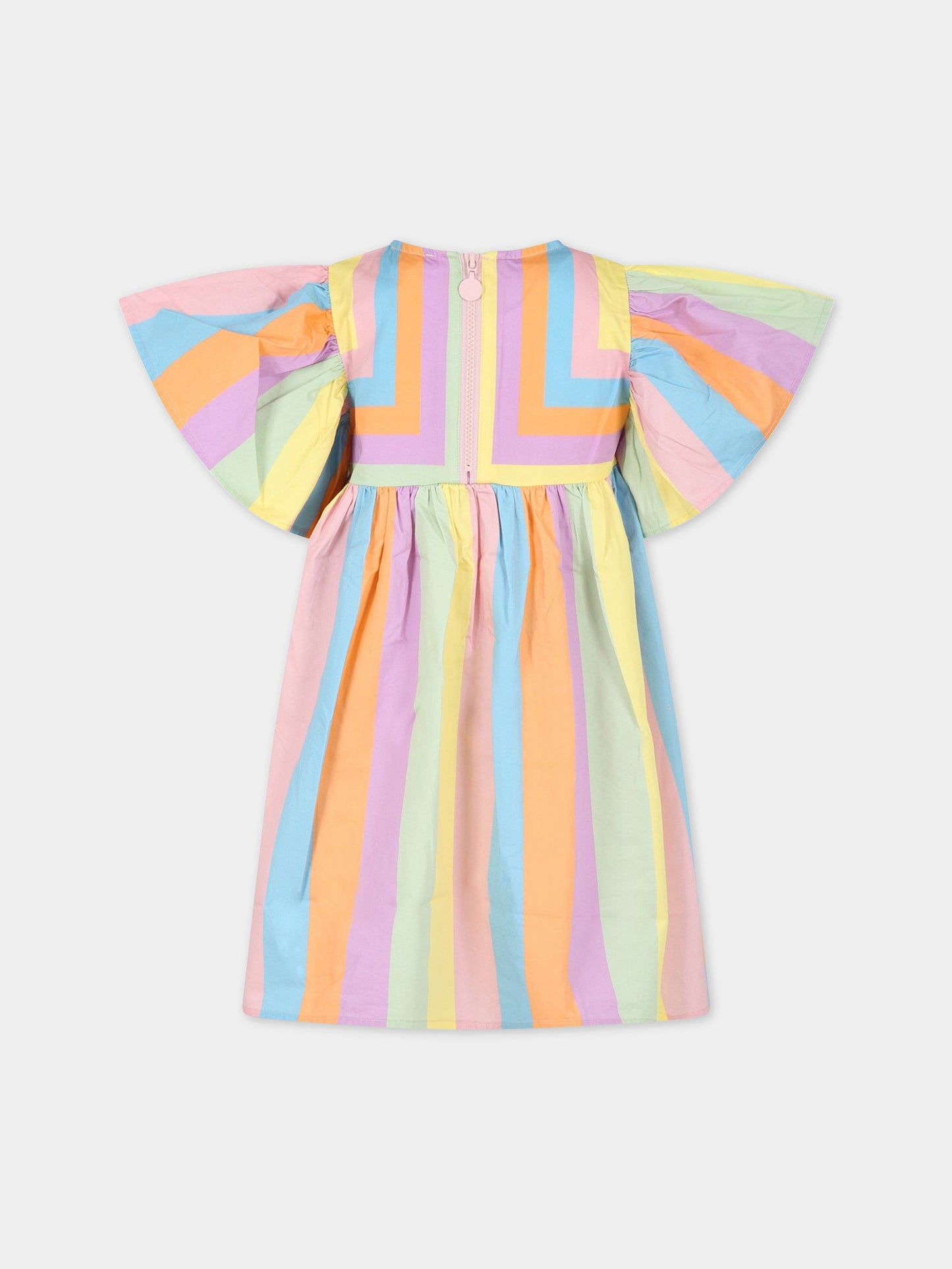 Vestito multicolor per bambina con rouches,Stella Mccartney Kids,TS1B11 Z1109 999MC