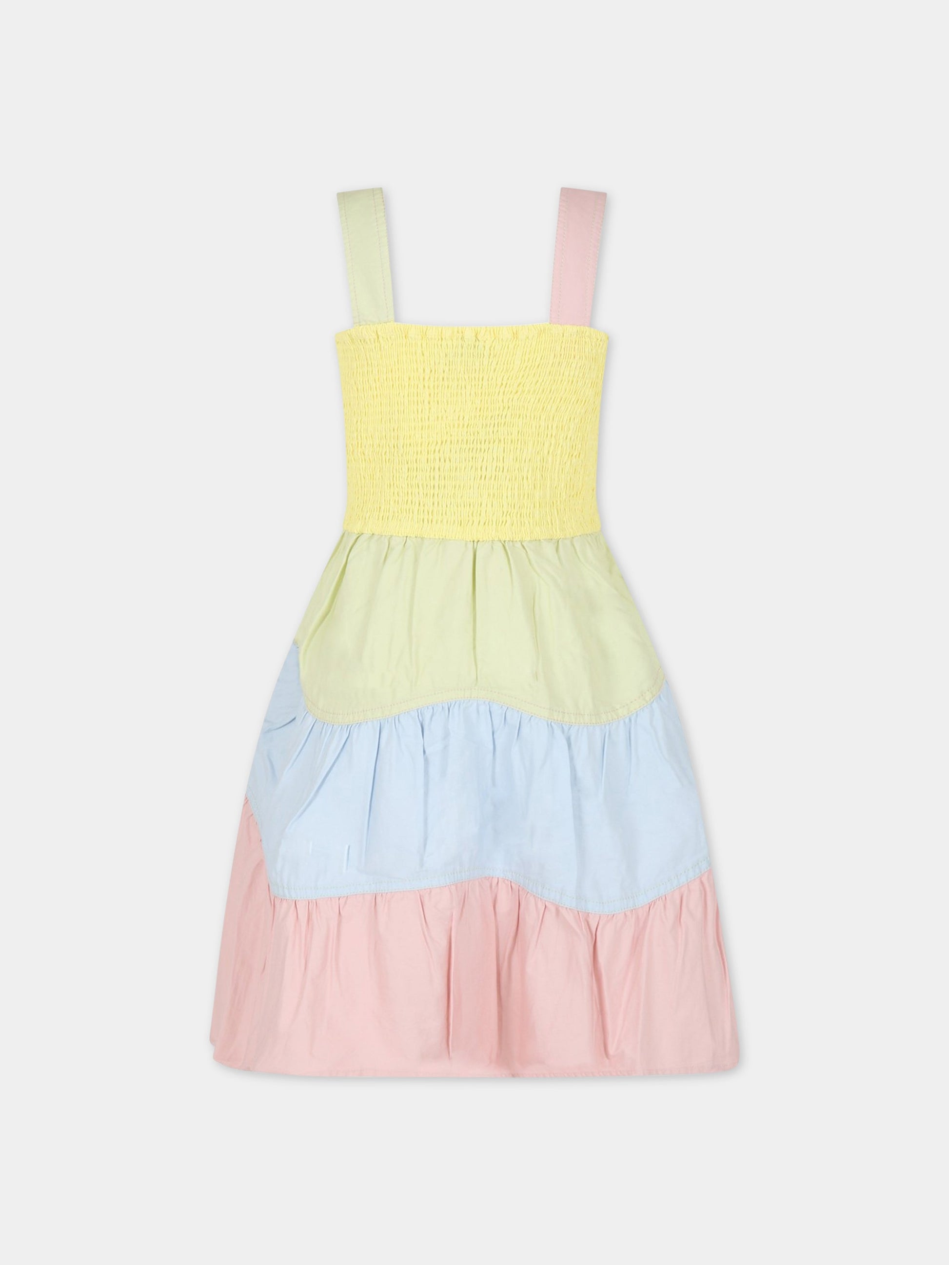 Vestito multicolor per bambina con balze,Stella Mccartney Kids,TS1B62 Z1108 999