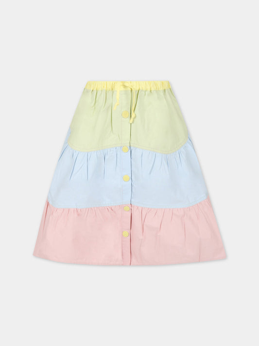 Gonna multicolor per bambina con balze,Stella Mccartney Kids,TS7A54 Z1108 999