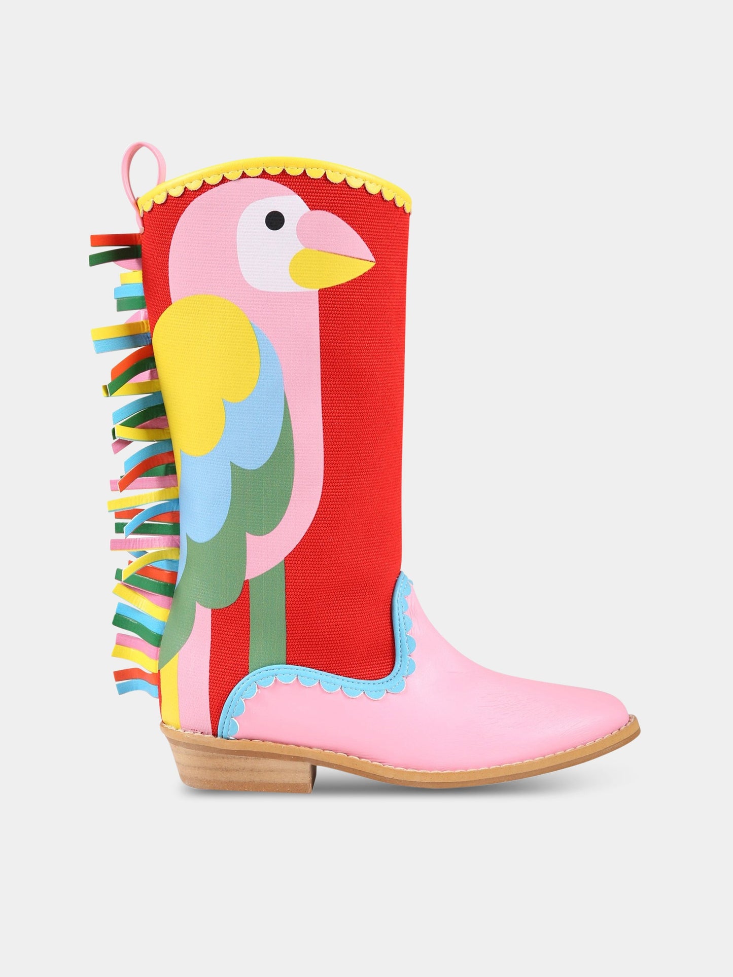 Stivali multicolor per bambina con stampa e frange,Stella Mccartney Kids,TS0A76 Z1167 999