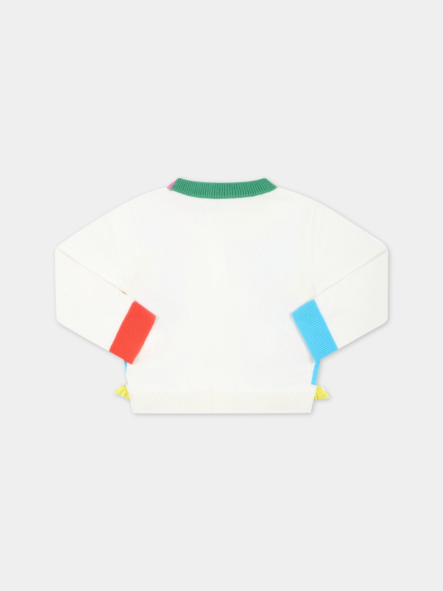 Cardigan avorio per neonata con pappagalli,Stella Mccartney Kids,TS9000 Z1144 101