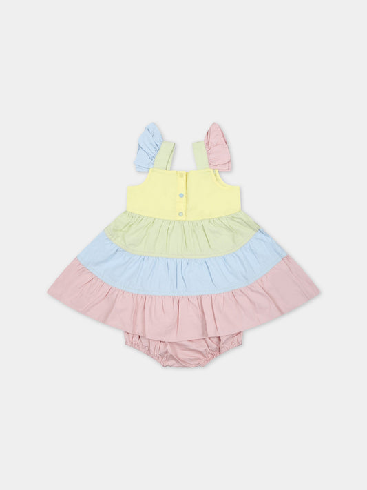 Vestito multicolor per neonata con balze,Stella Mccartney Kids,TS1182 Z1108 999