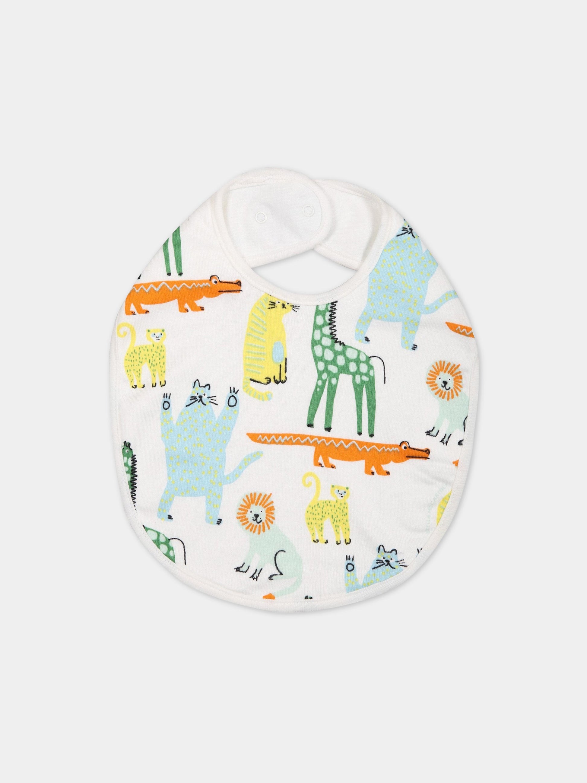 Set bianco neonato con stampa animali,Stella Mccartney Kids,TSB539 Z1098 100MC