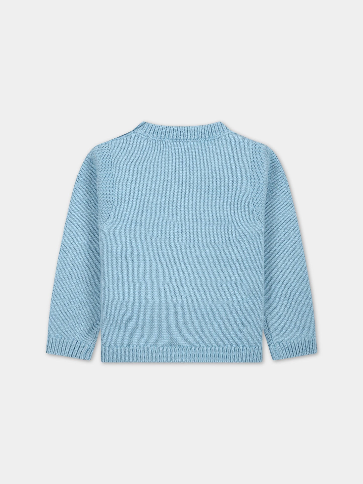 Maglione celeste per neonato con leone,Stella Mccartney Kids,TS9510 Z1144 606