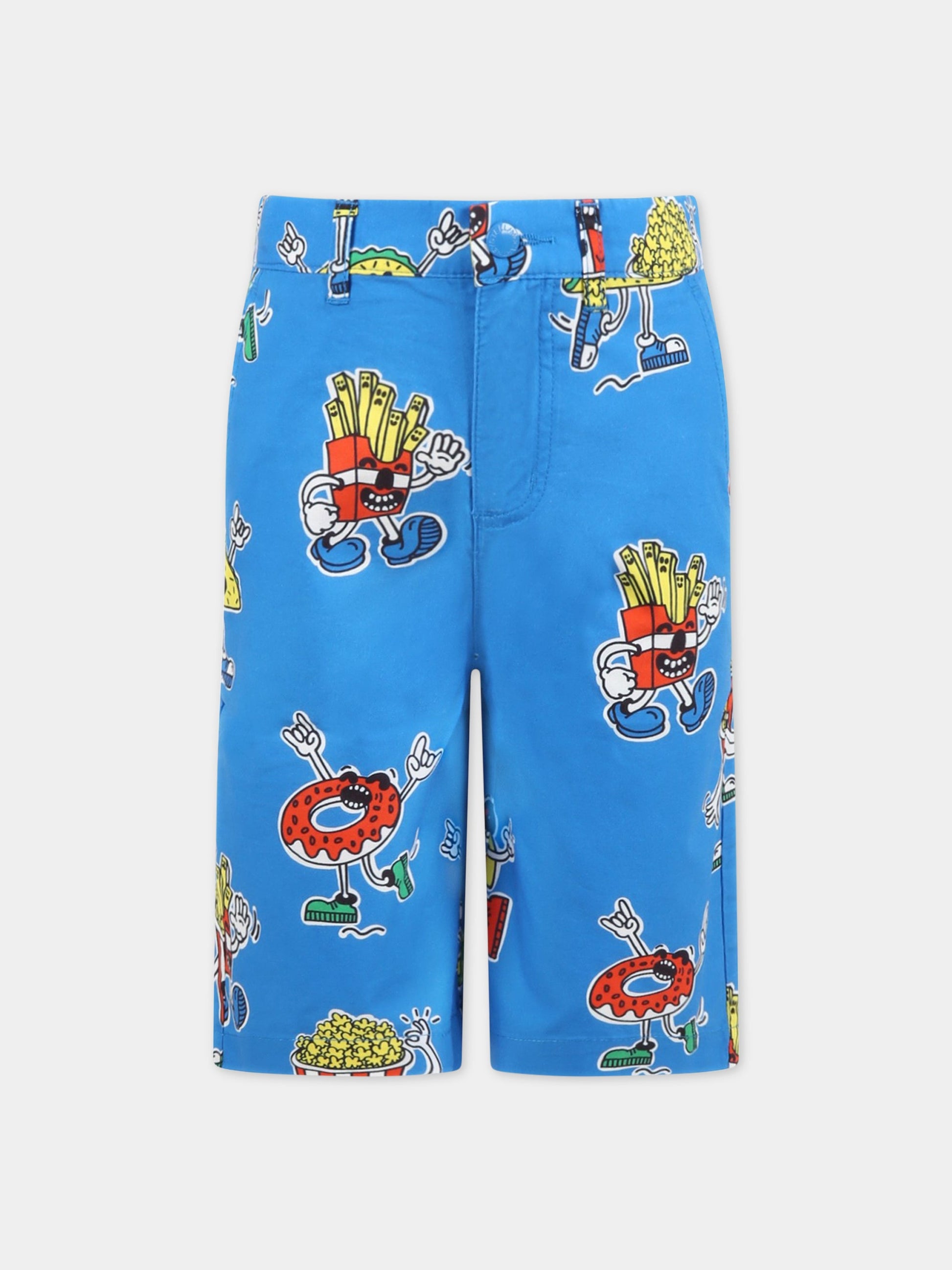 Bermuda azzurri per bambino con cibo animato,Stella Mccartney Kids,TS6P49 Z0976 611MC