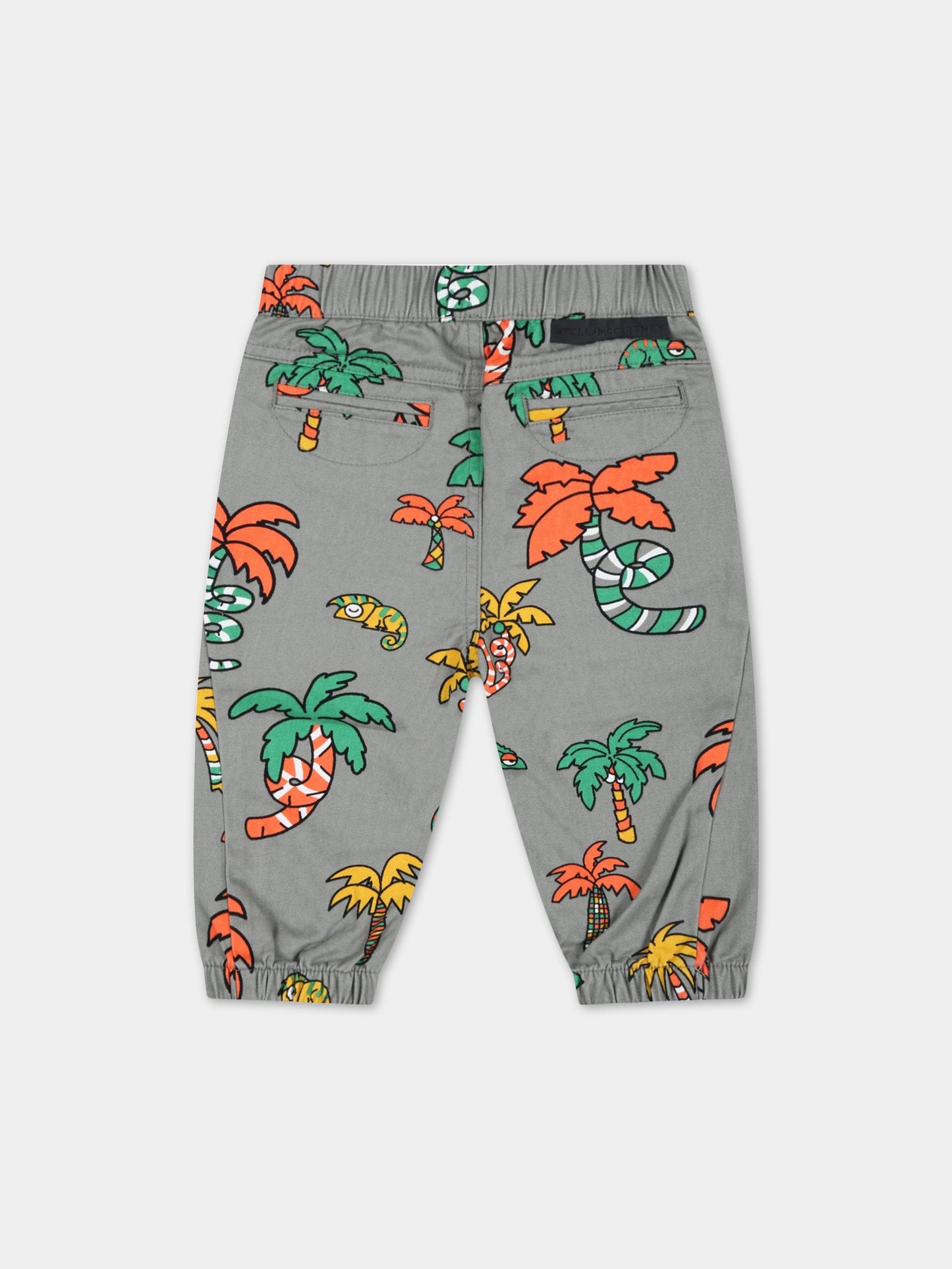 Pantaloni verdi per neonato con palme,Stella Mccartney Kids,TS6550 Z0977 718MC