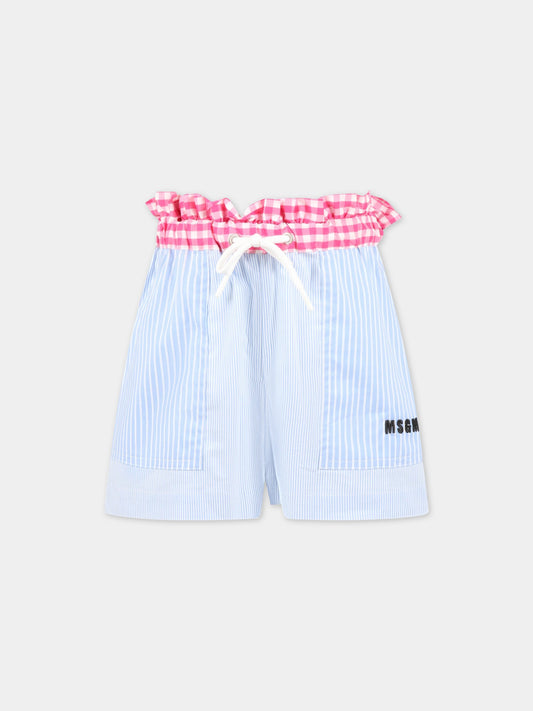 Shorts multicolor per bambina con logo nero,Msgm Kids,MS029431 200