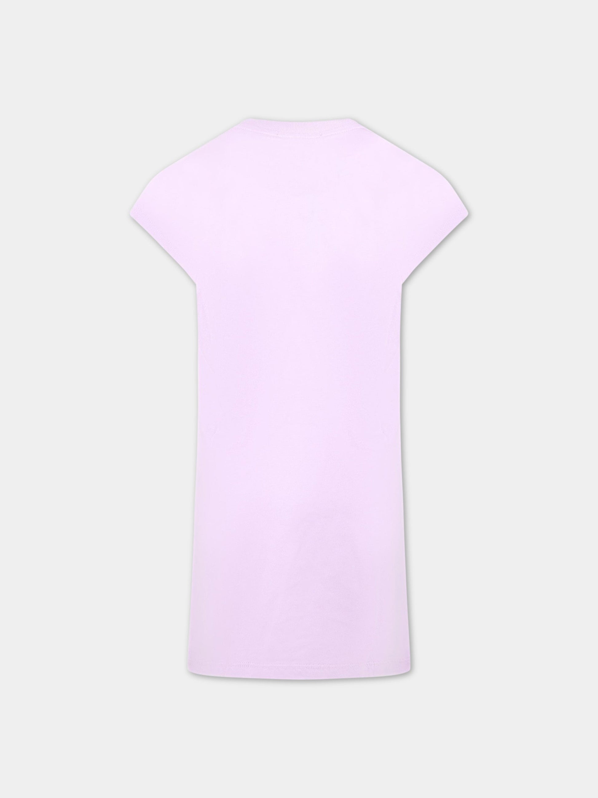 Vestito viola per bambina con logo bianco,Msgm Kids,MS029340 071