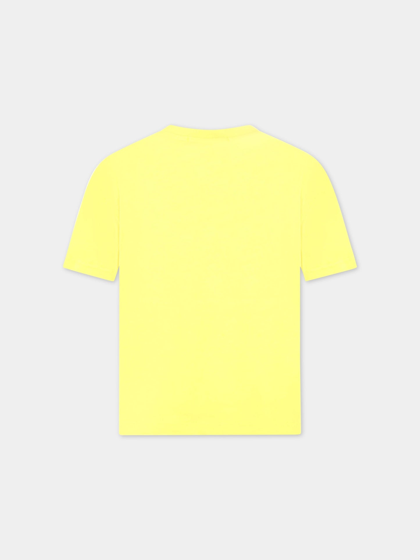 T-shirt gialla per bambini con logo multicolor,Msgm Kids,MS029319 020