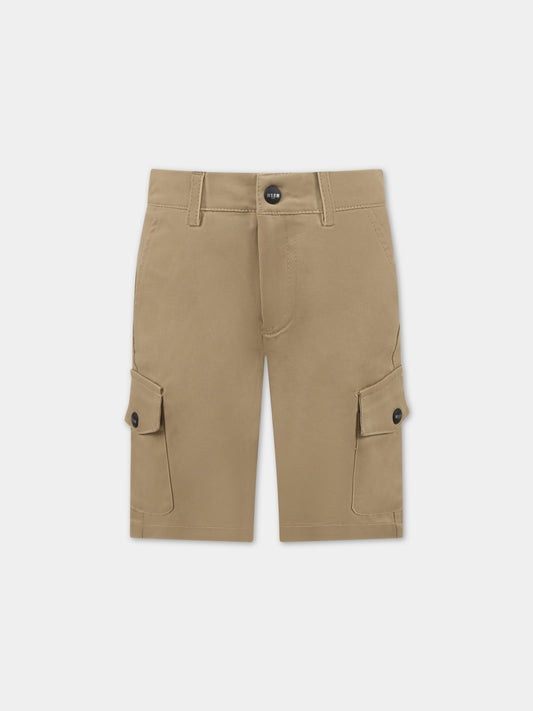 Bermuda beige per bambino con logo,Msgm Kids,MS029569 015