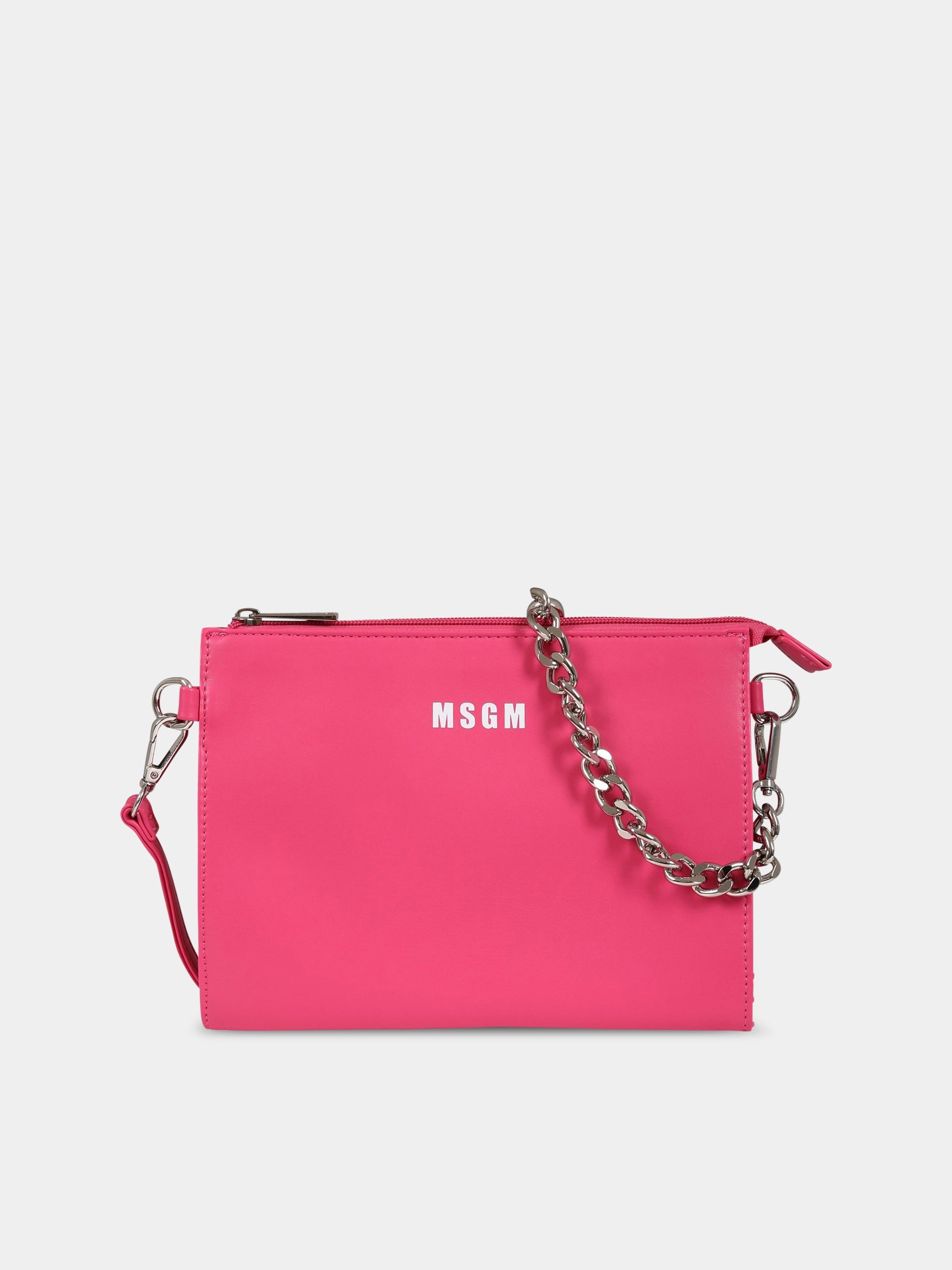 Borsa fucsia per bambina con logo,Msgm Kids,MS029348 044