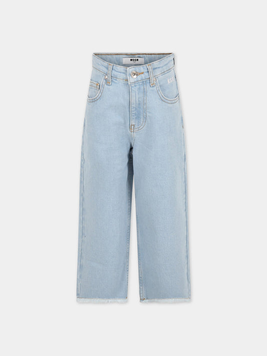 Jeans celesti per bambina con logo,Msgm Kids,MS029379 126