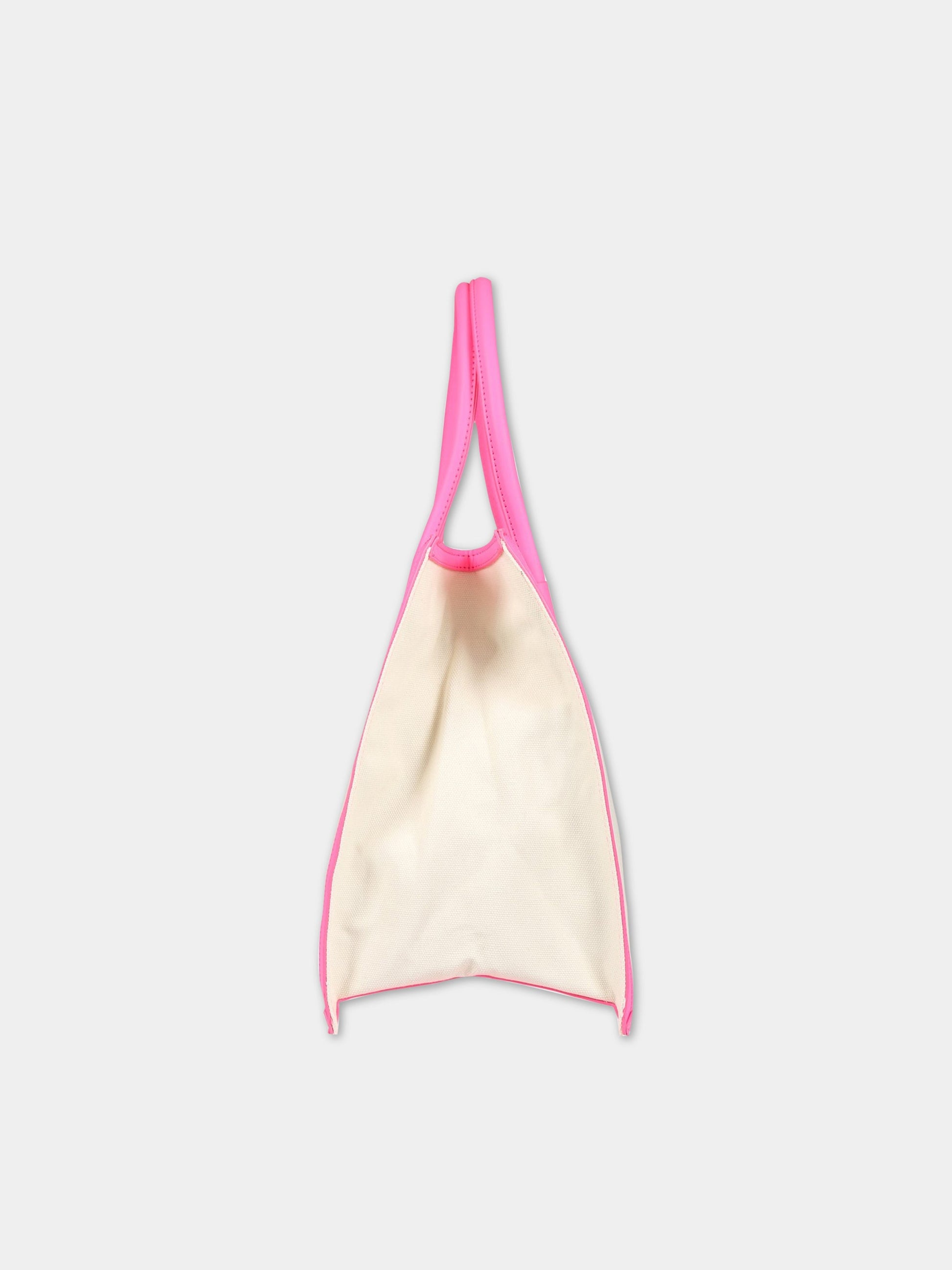 Borsa beige per bambina con logo,Msgm Kids,MS029496 012/02