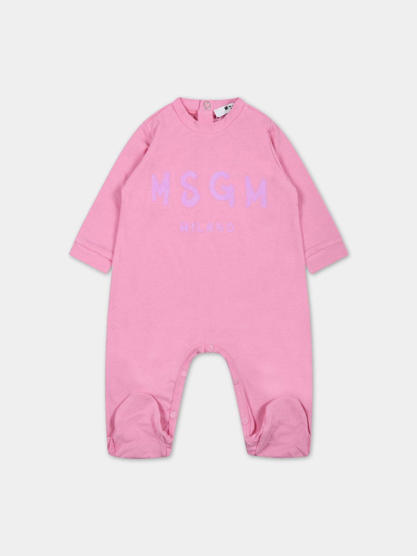 Set rosa per neonata con logo viola,Msgm Kids,MS029364 042