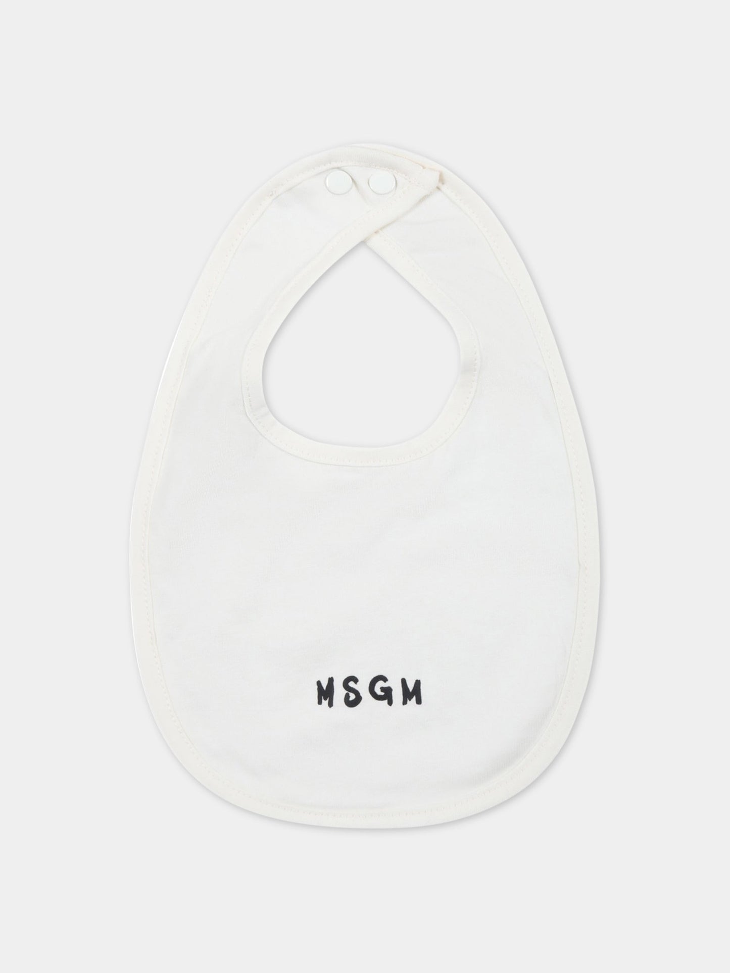 Set bianco per neonati con logo nero,Msgm Kids,MS029364 013