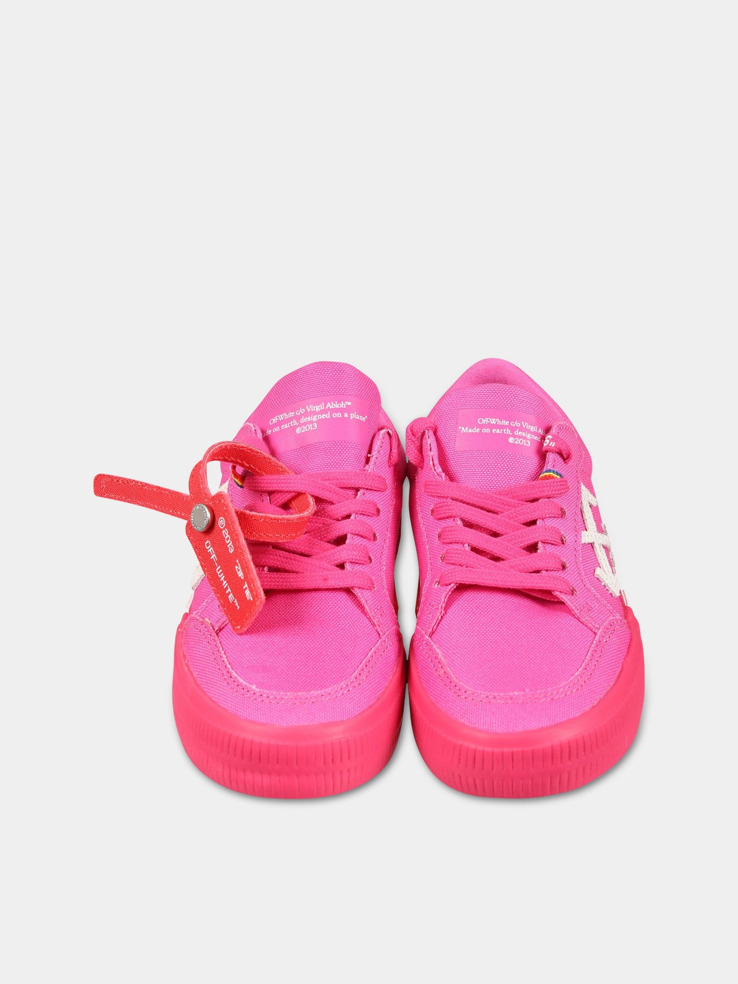 Sneakers fucsia per bambina con iconiche frecce,Off White,OGIA001S23FAB0013201