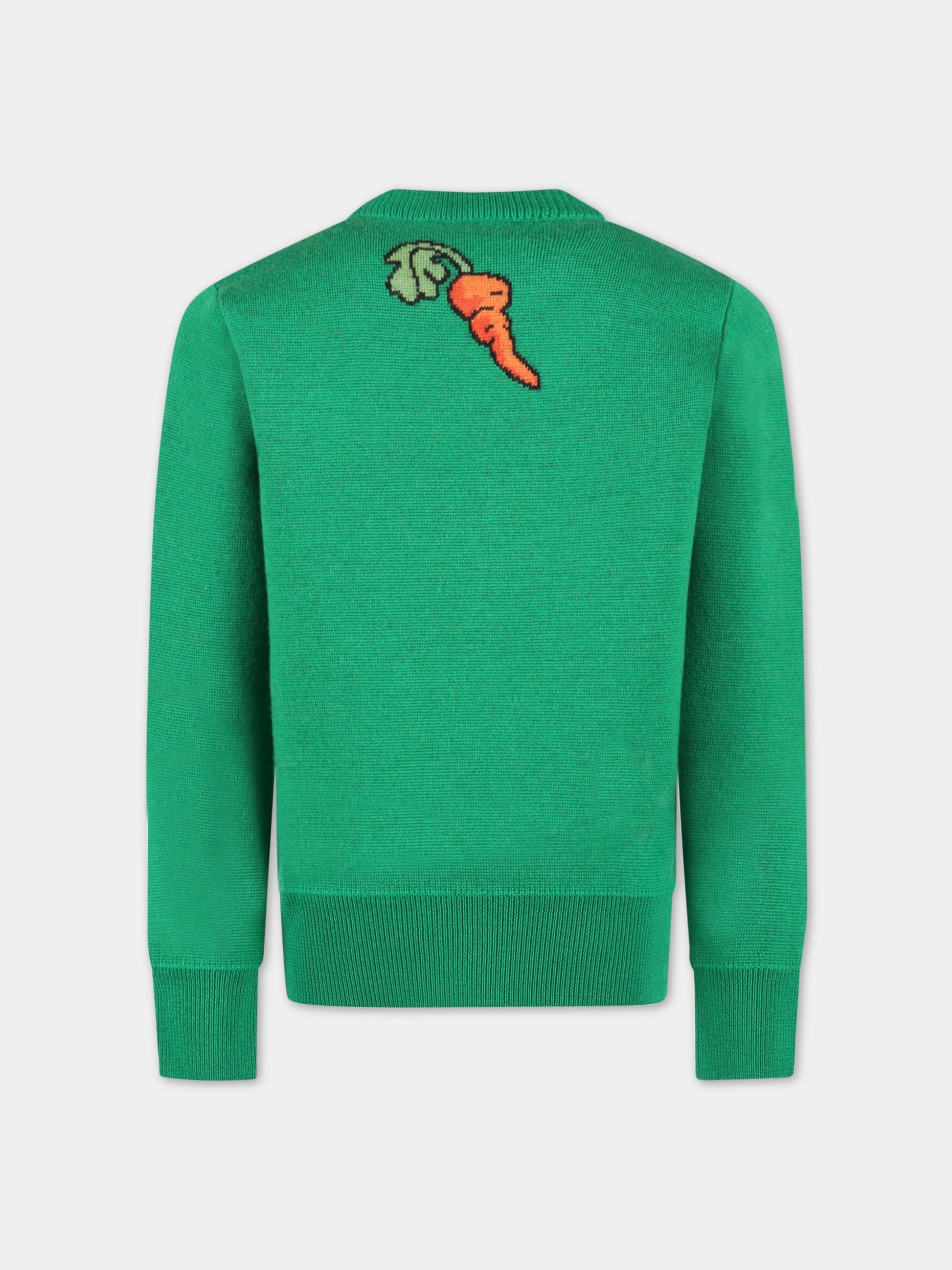 Maglione verde per bambini con Bugs Bunny,Alanui,LGHE001S23KNI0025757