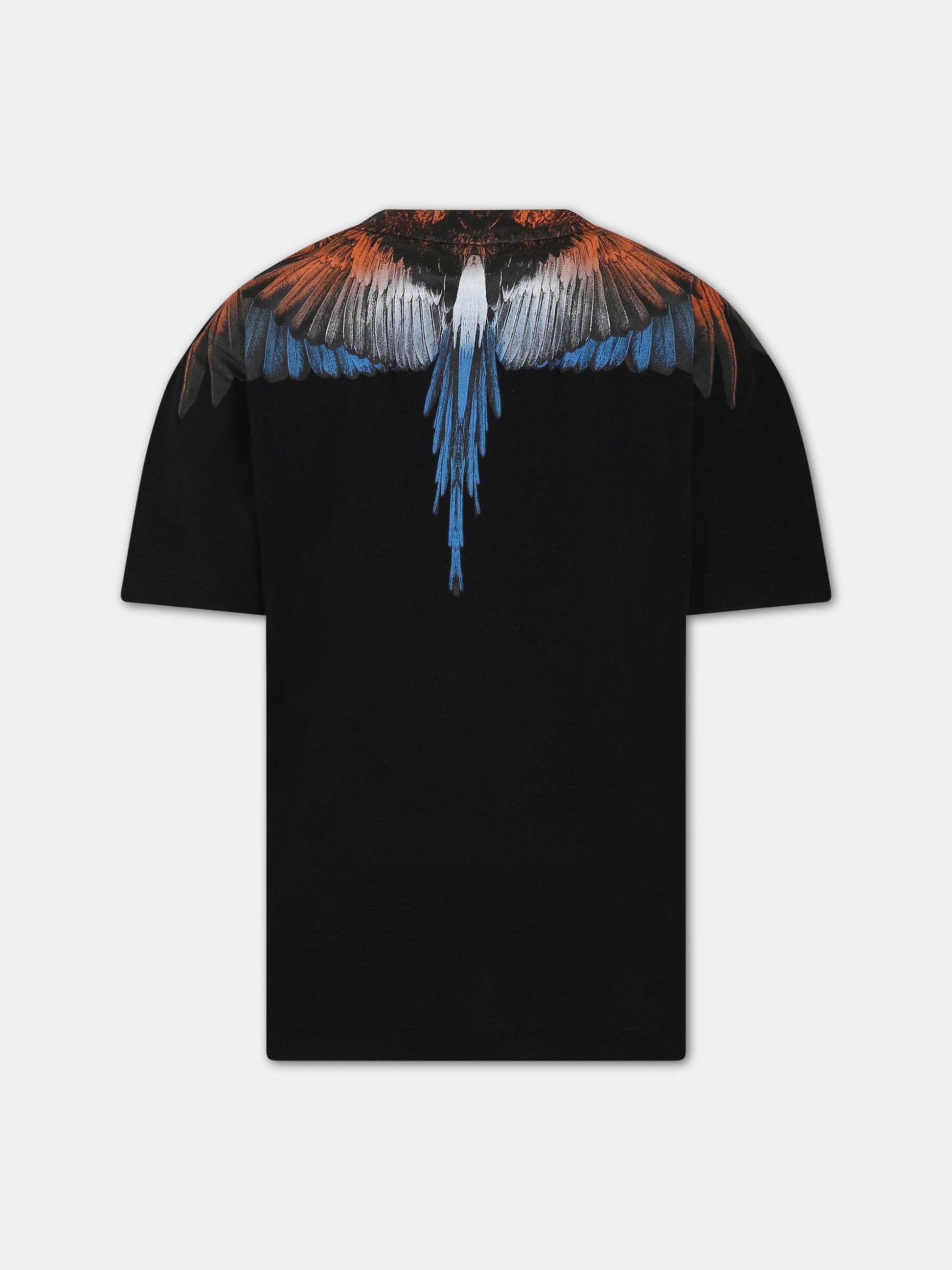 T-shirt nera per bambino con iconiche ali,Marcelo Burlon Kids,CBAA001S23JER0021020
