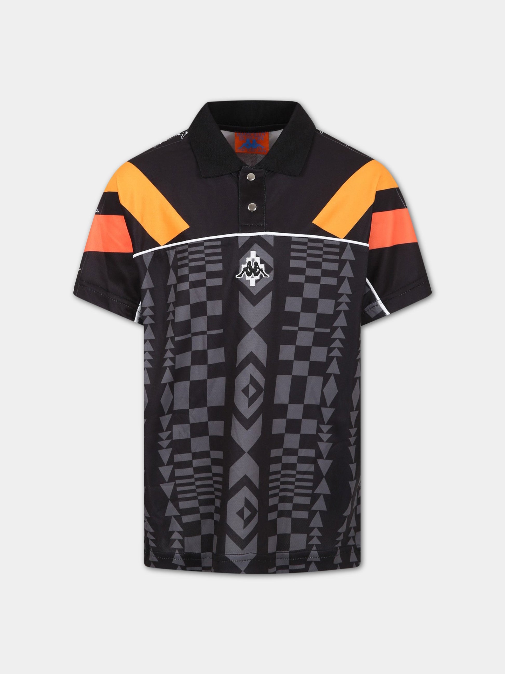 Polo a manica corta nera per bambino,Marcelo Burlon Kids,CBVA001S23FAB0011007
