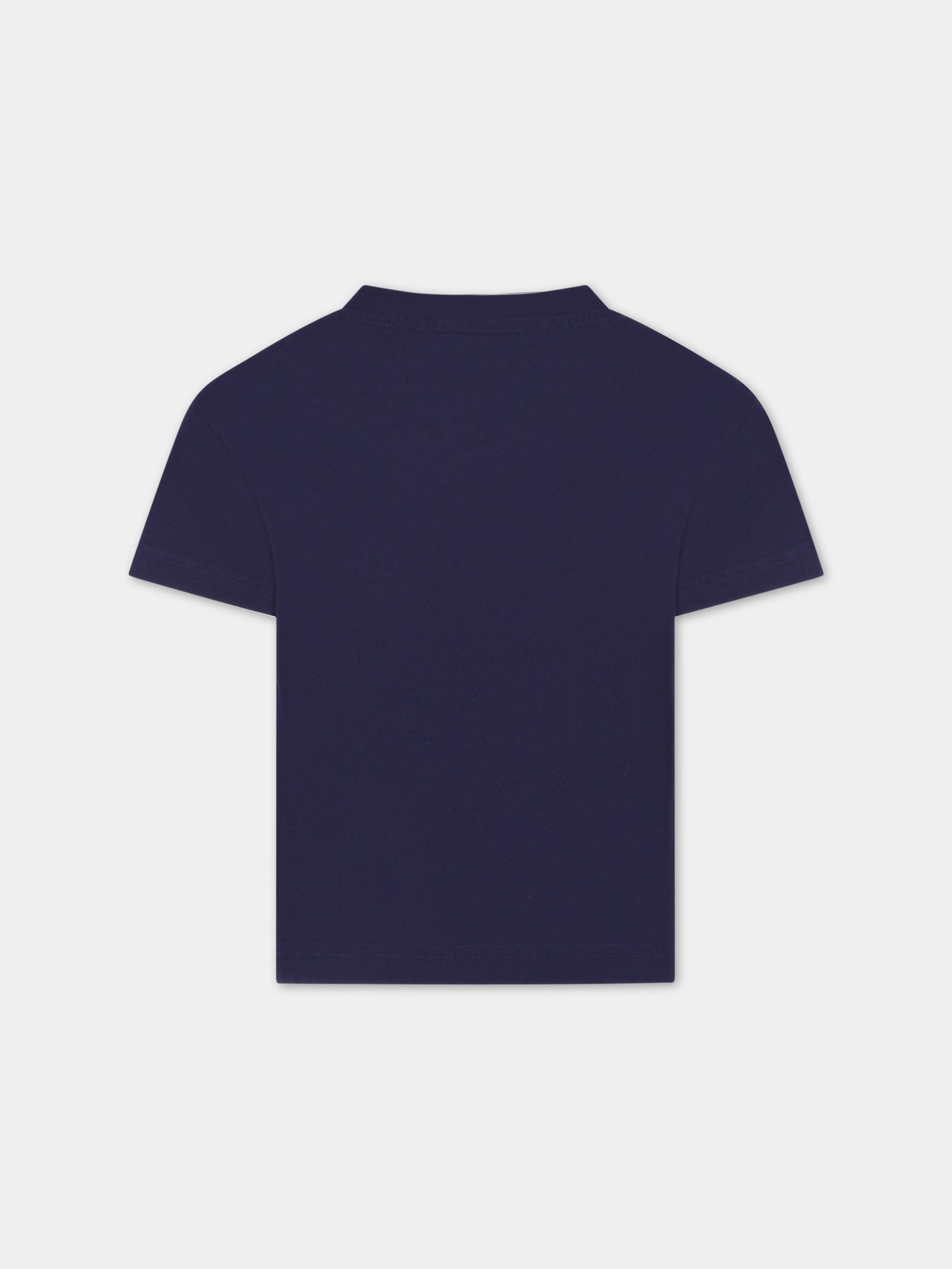 T-shirt blu per bambino con Smiley,Palm Angels,PBAA001S23JER0024615