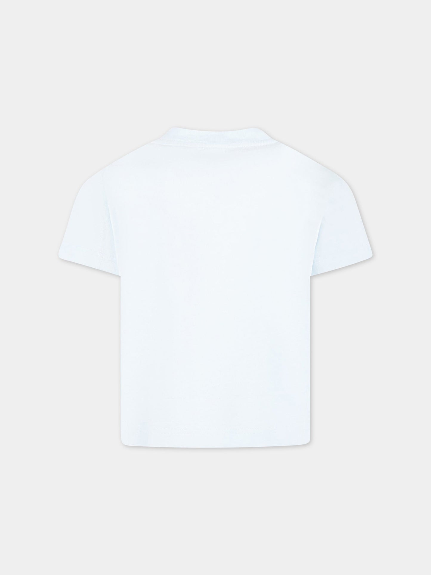 T-shirt celeste per bambino con logo multicolor,Palm Angels,PBAA001S23JER0015284