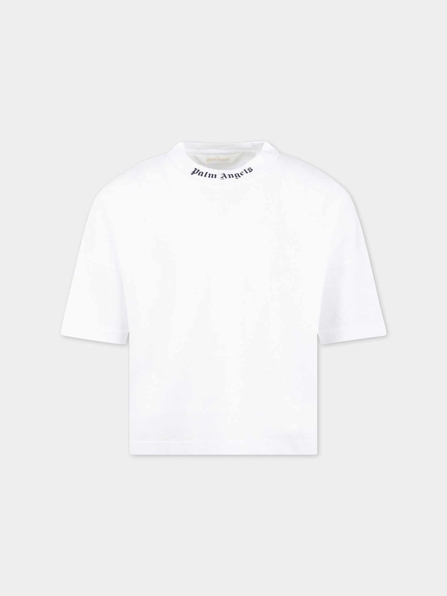 T-shirt bianca per bambino con logo blu,Palm Angels,PBAA002C99JER0010146