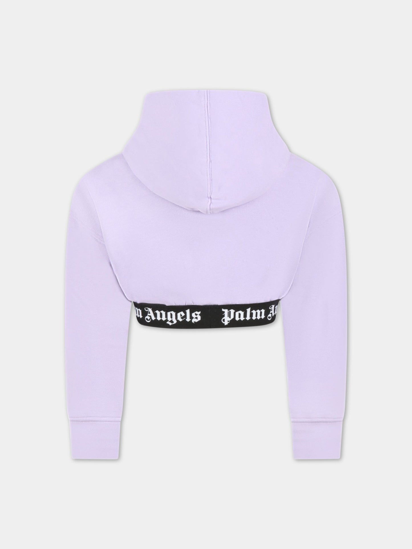 Felpa viola per bambina con logo,Palm Angels,PGBB006S23FLE0023601