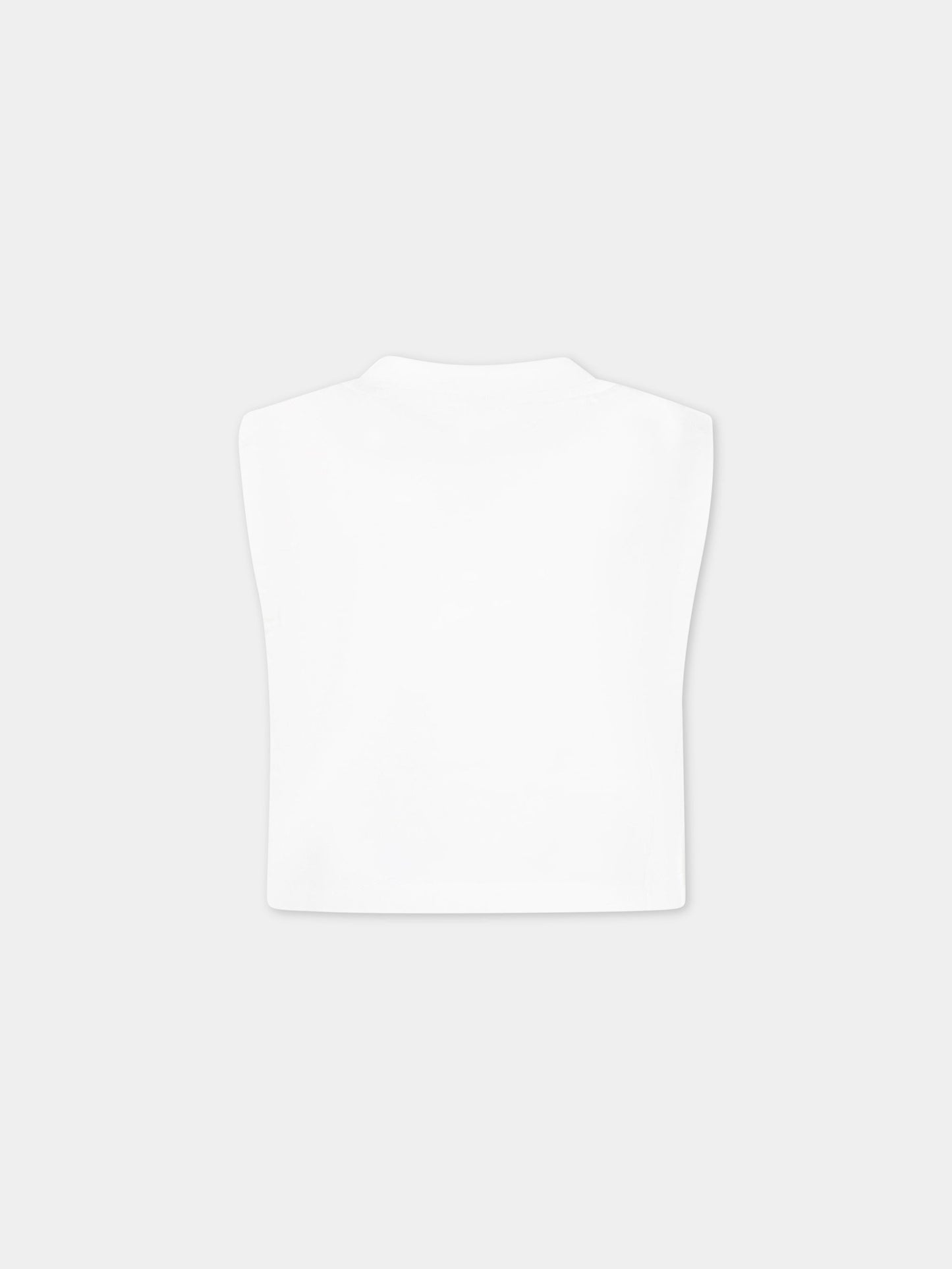 Canotta bianca per bambina con iconico orso,Palm Angels,PGAC003S23JER0030143